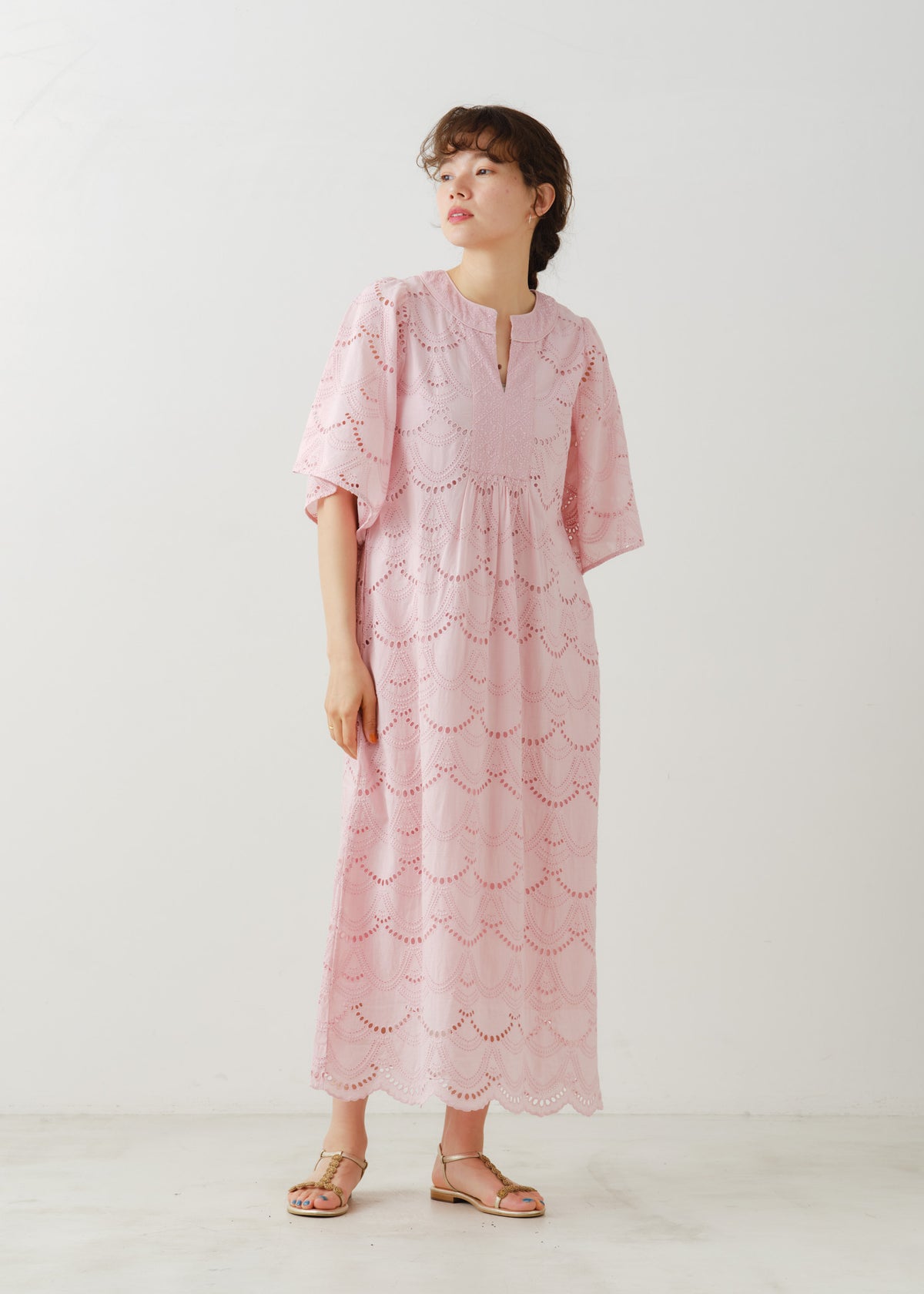 Cotton Voile Dot Hemla Dress
