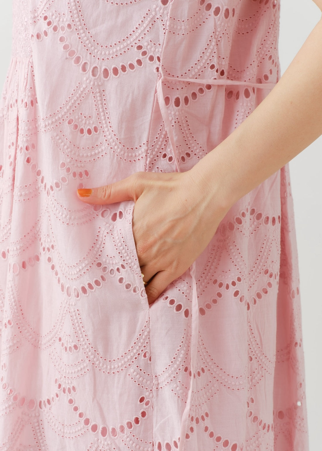 Cotton Voile Dot Hemla No Sleeve Dress