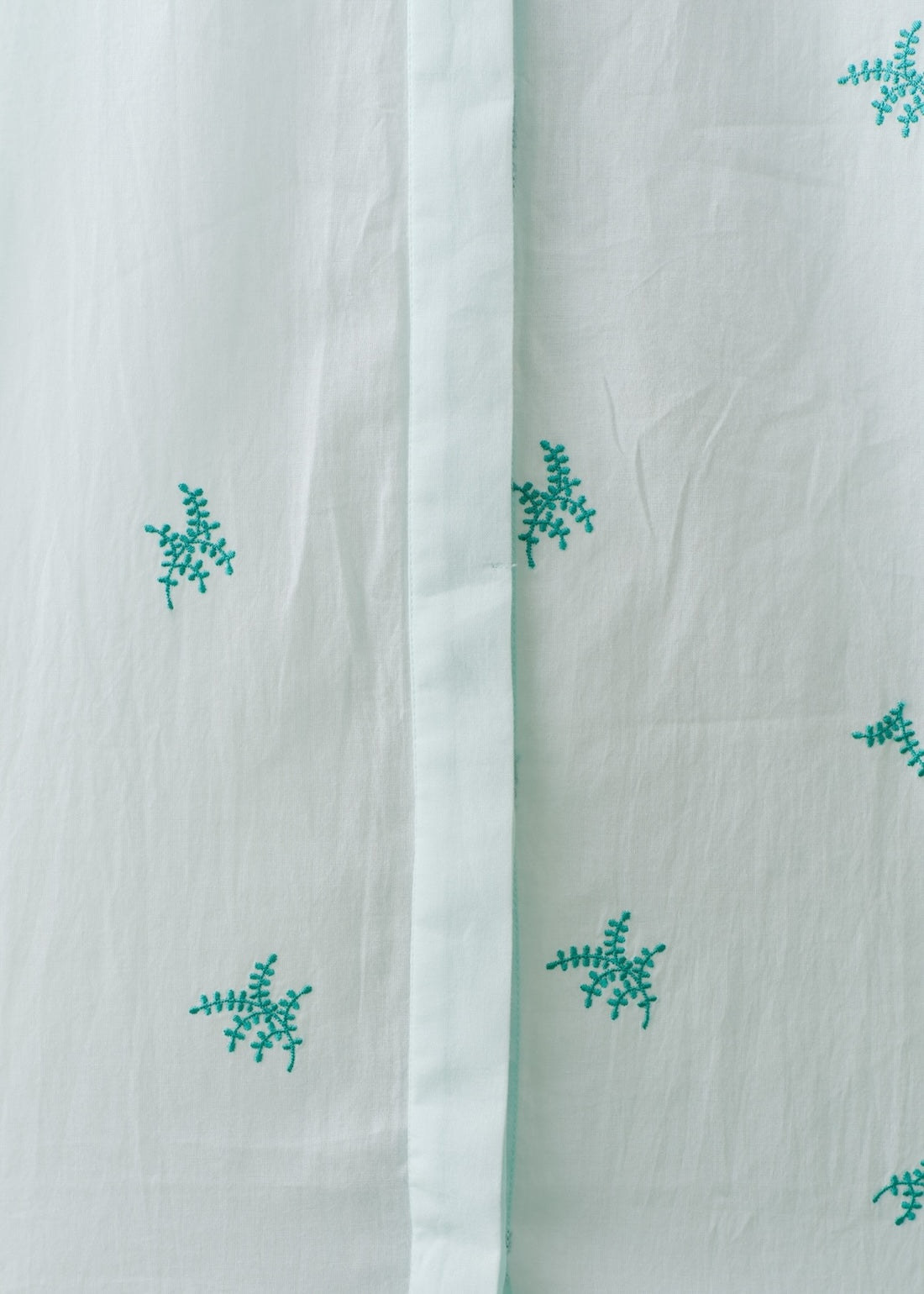 Cotton Voile Dot Leaf Embroidery Shirts Dress
