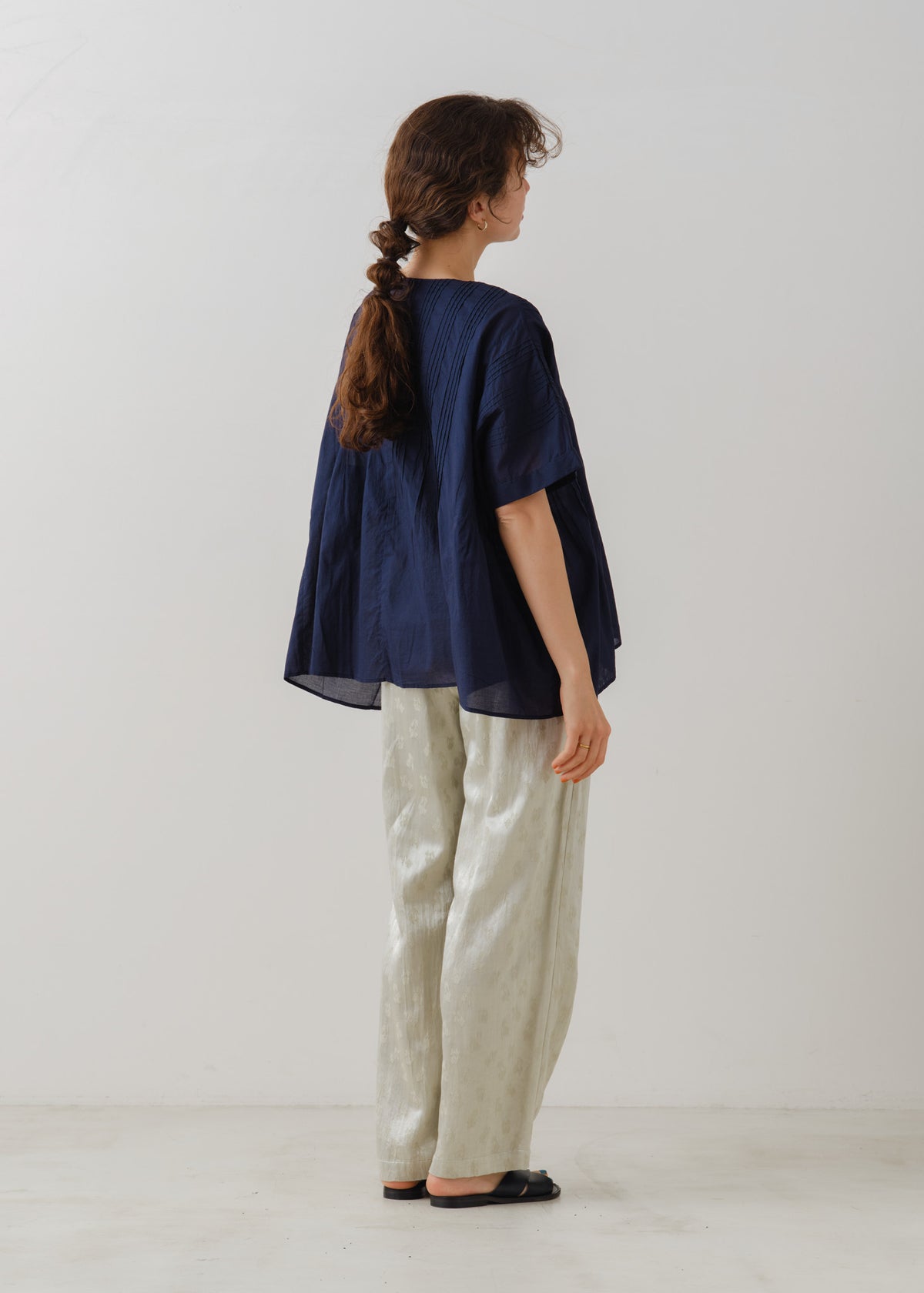 Cotton Voile Pin Tuck Blouse