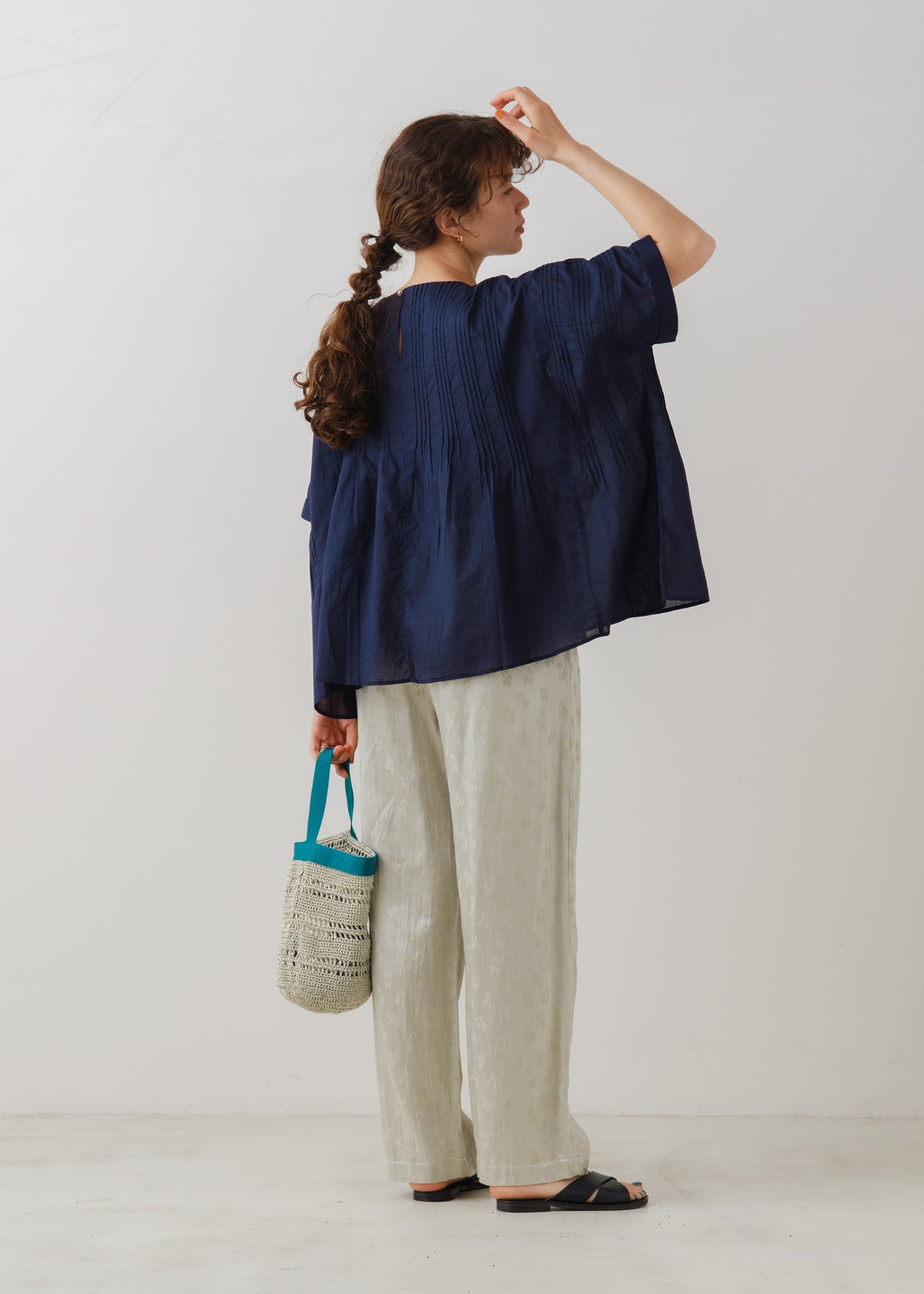 Cotton Voile Pin Tuck Blouse