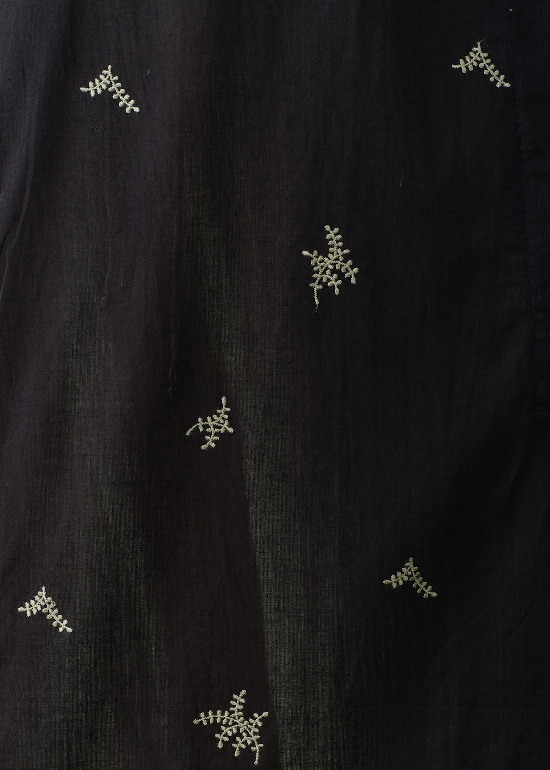 Cotton Voile Dot Leaf Embroidery Shirts Dress