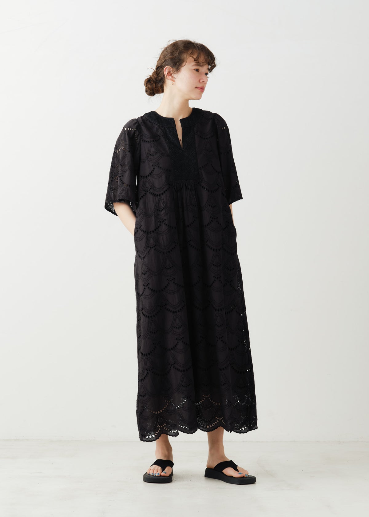 Cotton Voile Dot Hemla Dress