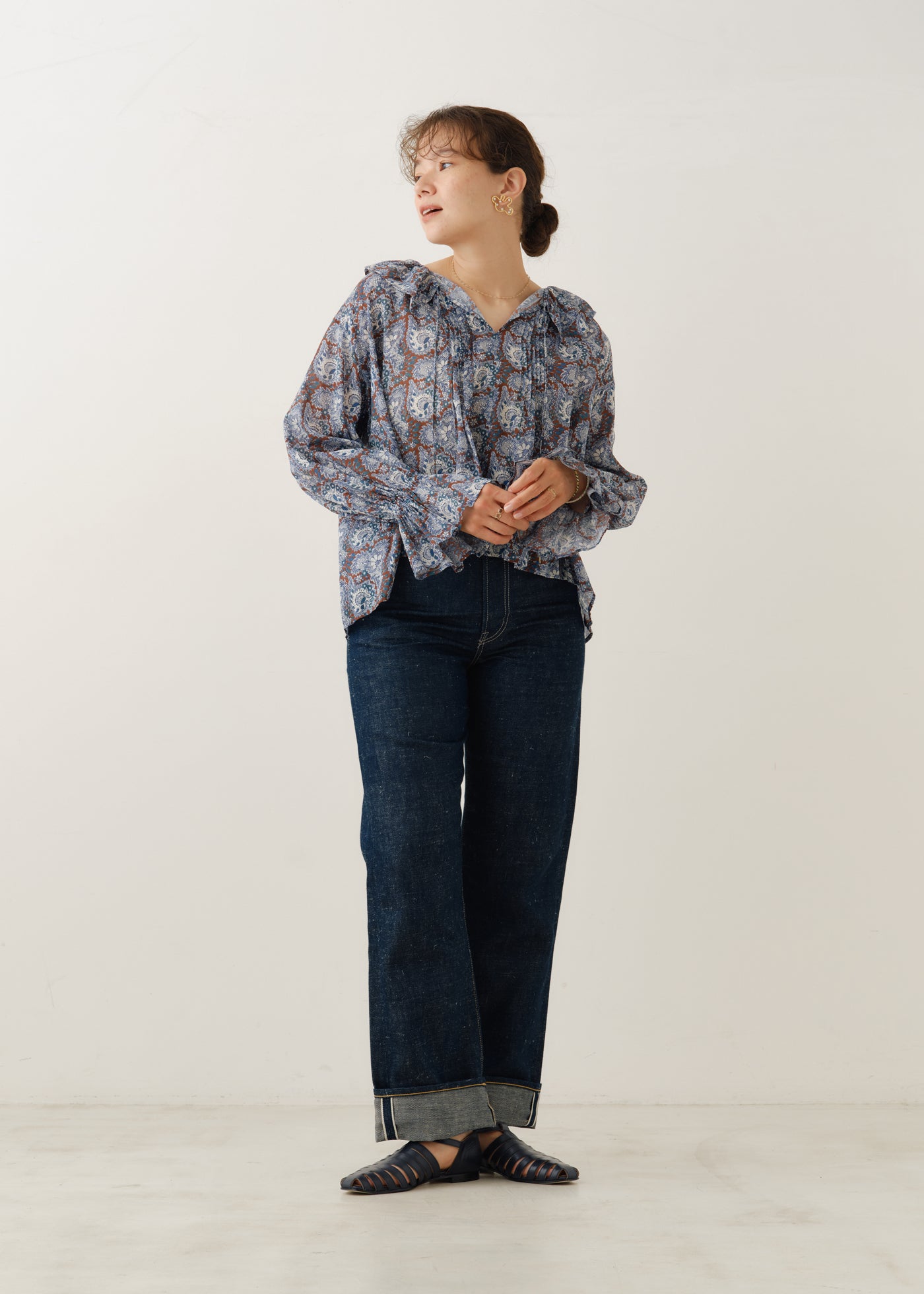Cotton Organza Paisley Dance Frill Blouse | Pasand by ne Quittez