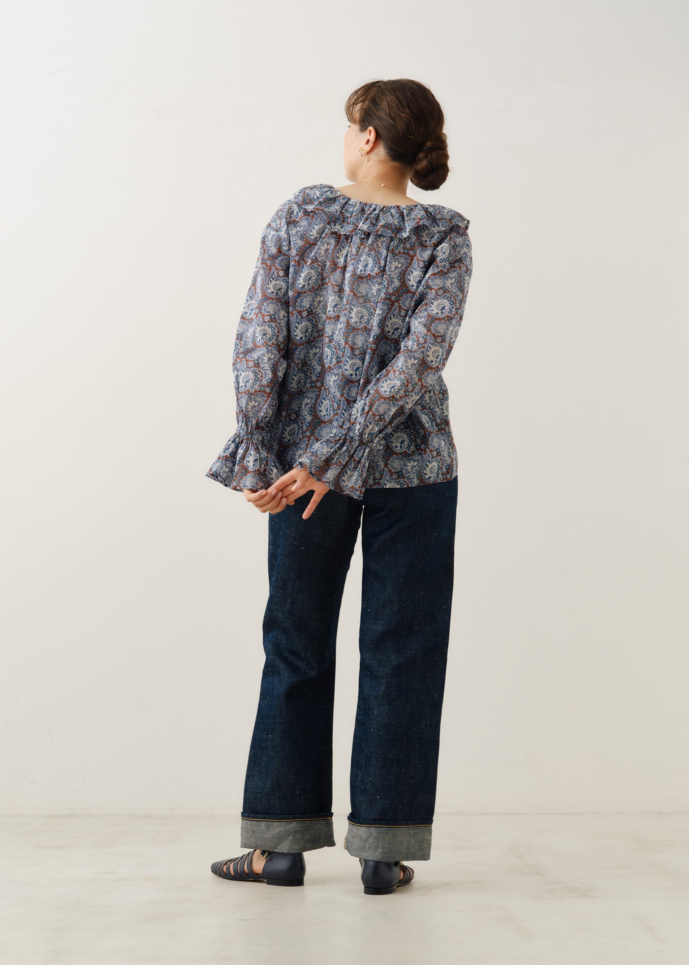 Cotton Organza Paisley Dance Frill Blouse | Pasand by ne Quittez