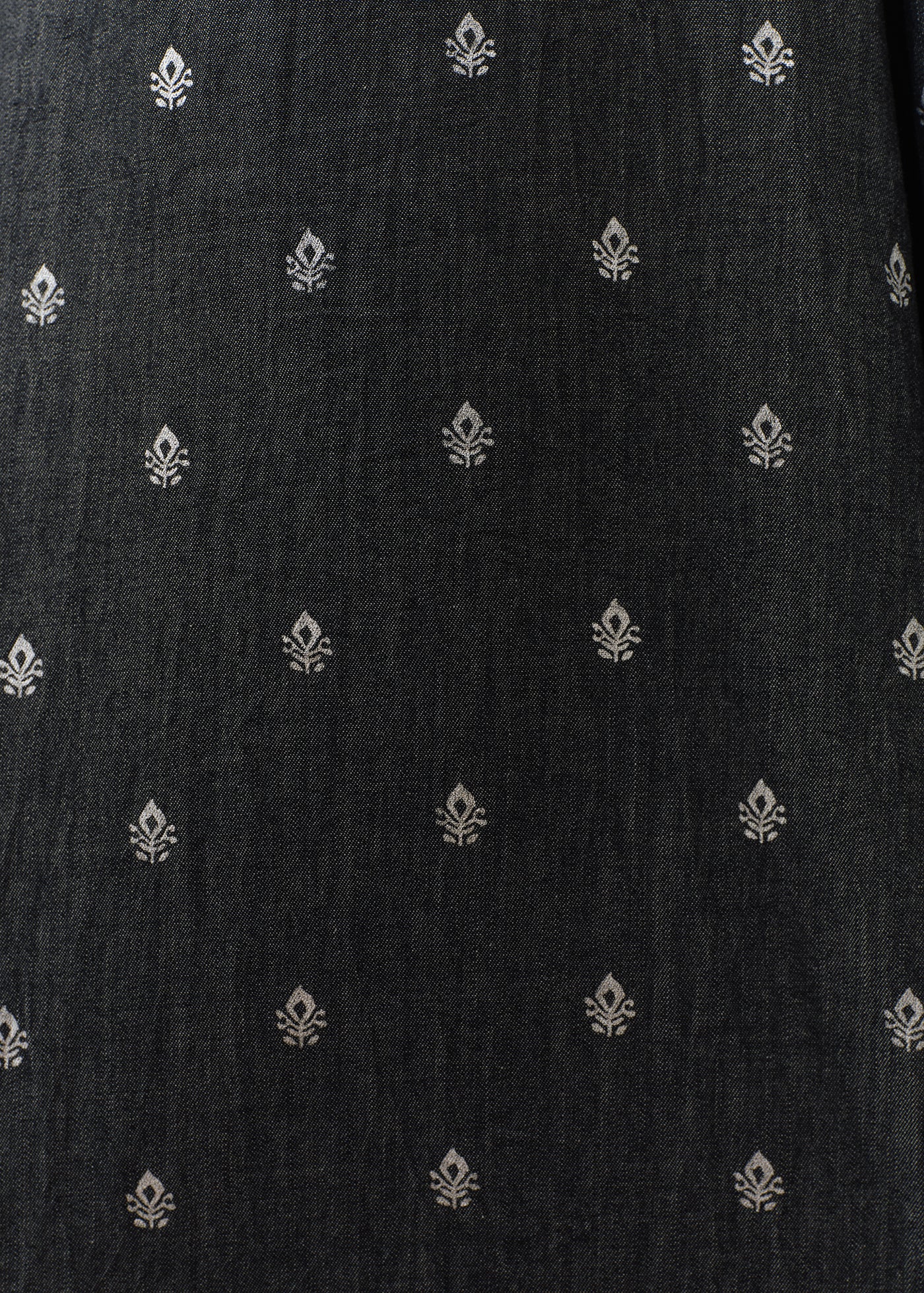 Denim Foil Print Button Pants