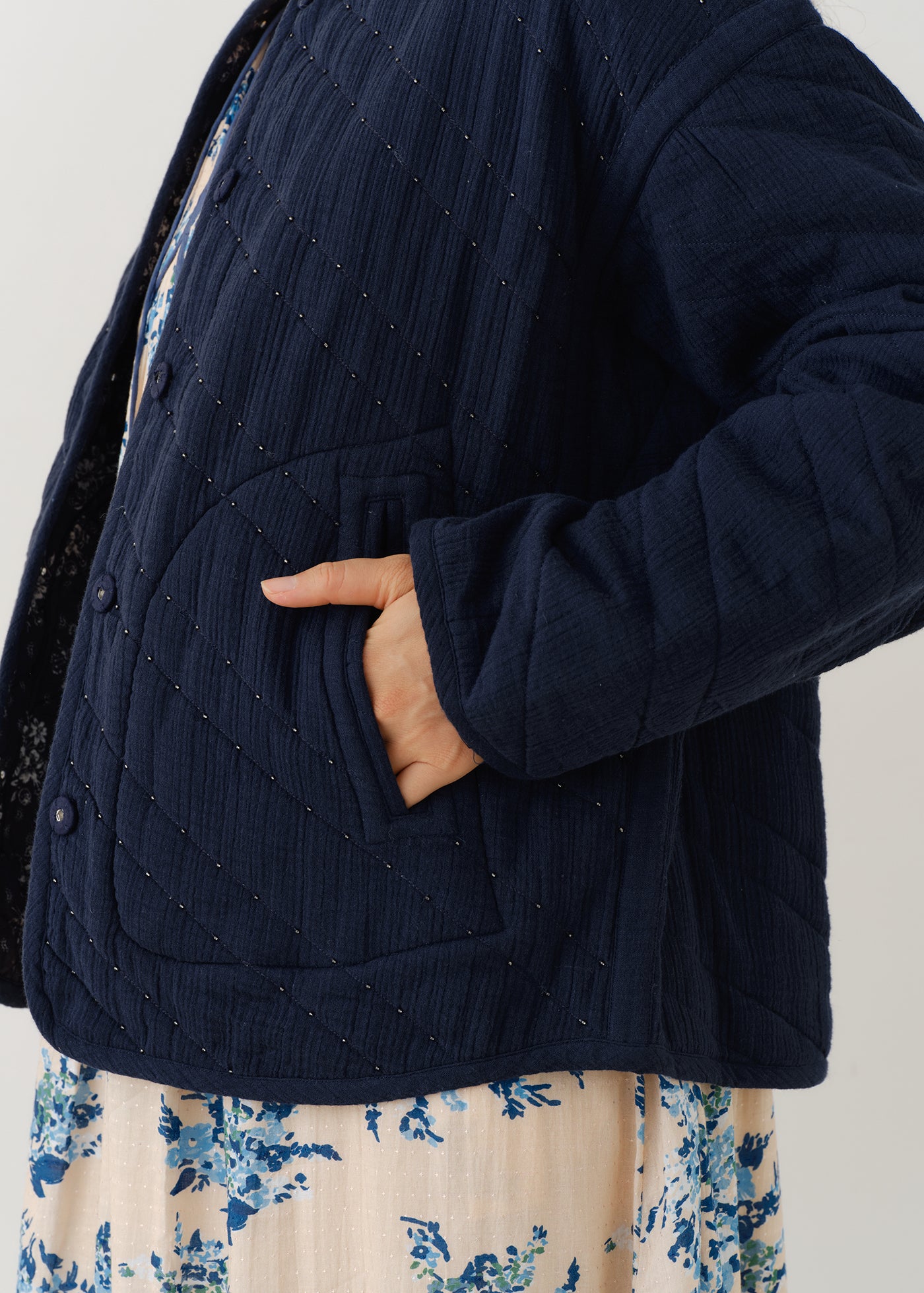 Double Gauze Beads Quilting Jacket