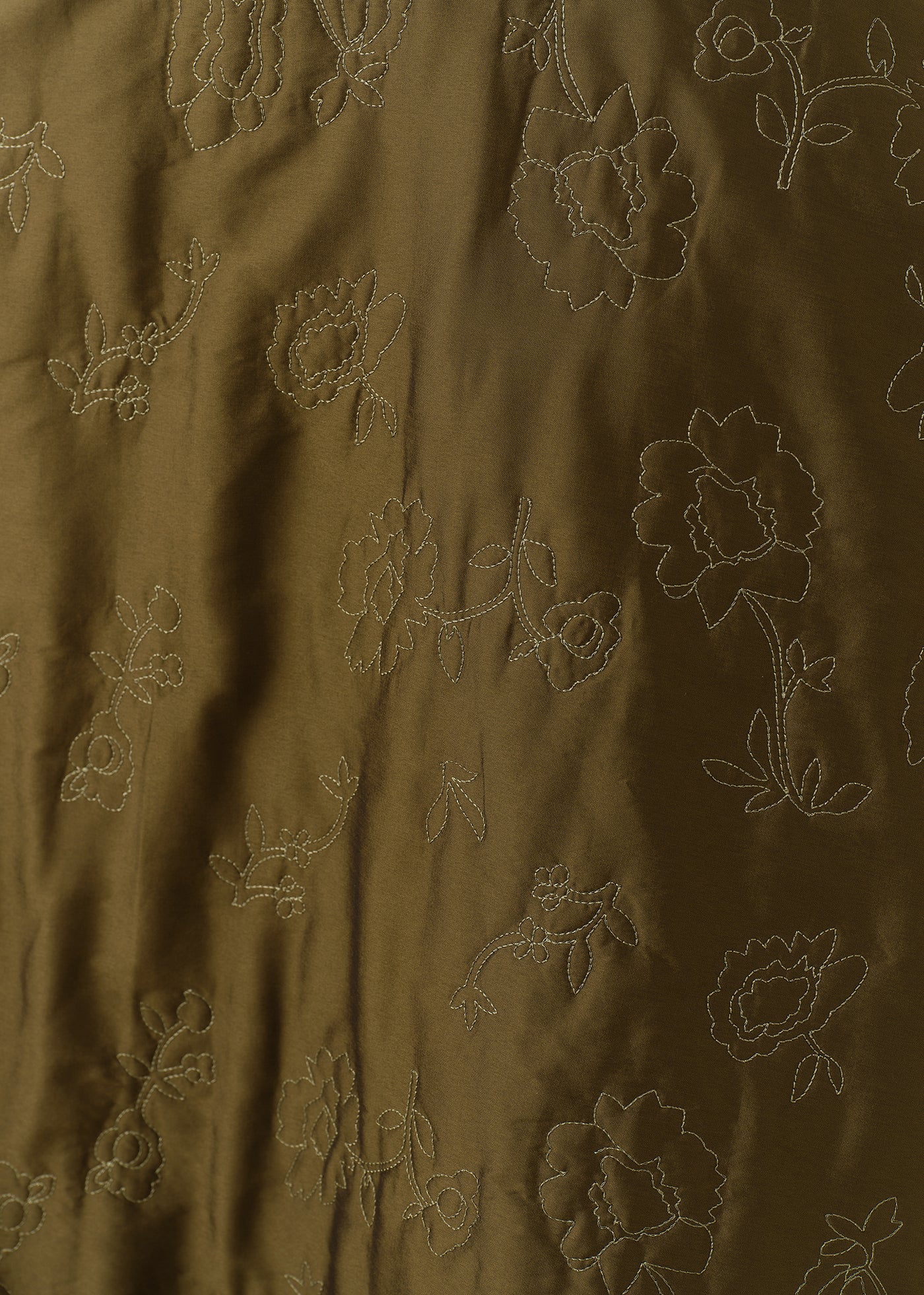 Poly Dupion Flower Embroidery Quilting Skirt