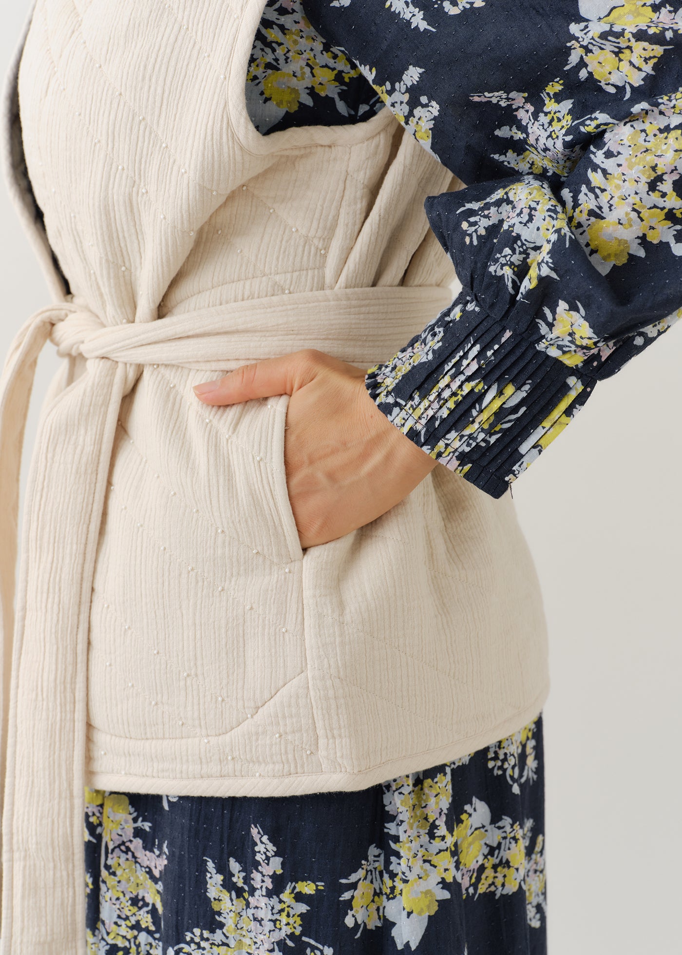 わふさん専用です Double Gauze Beads Quilting Vest | Pasand by ne Quittez pas