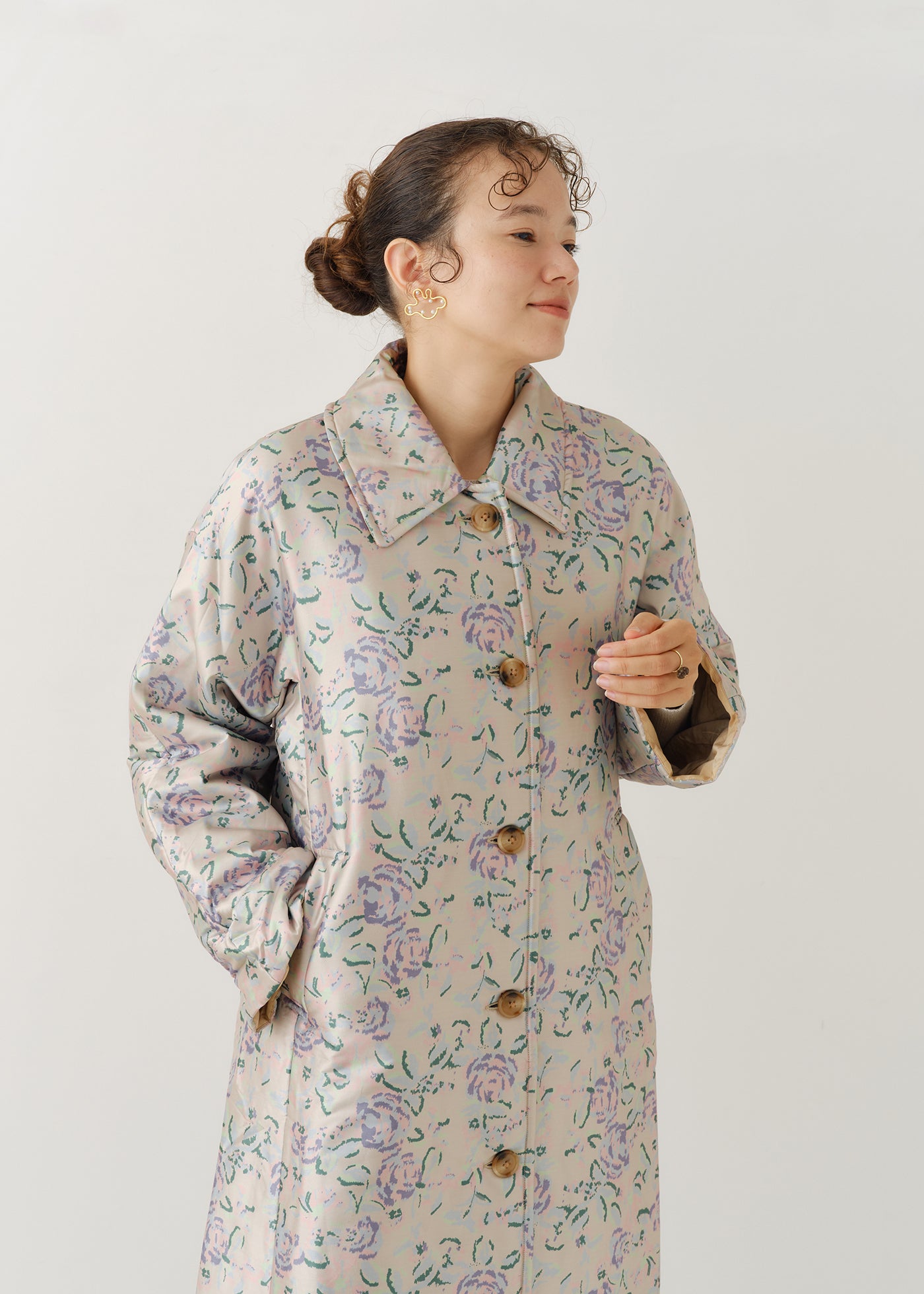 Poly Dupion Flower Print Quilting Coat | Pasand by ne
