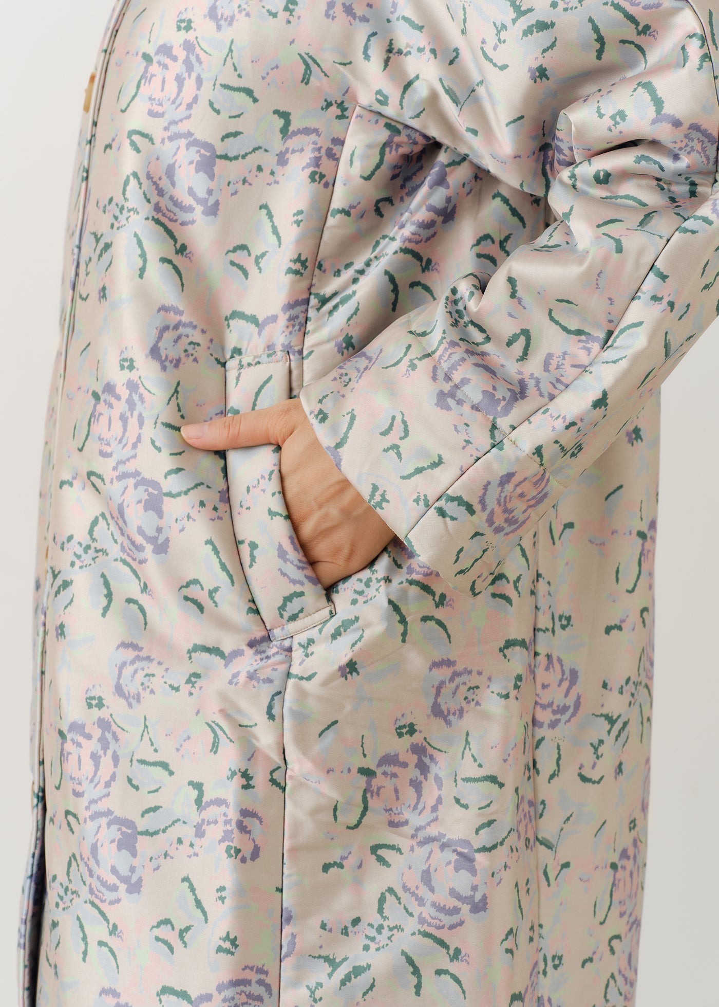 Poly Dupion Flower Print Quilting Coat | Pasand by ne Quittez pas