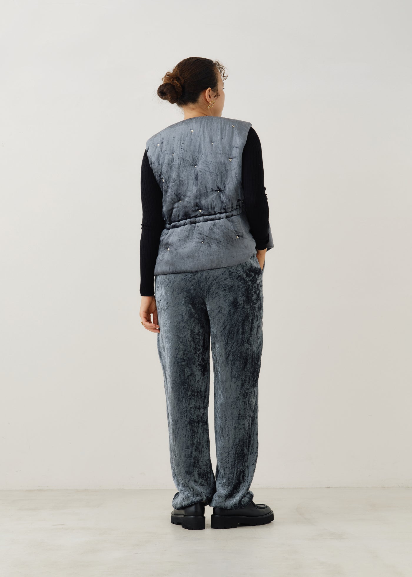 ◆ヌキテパ◆グリーンベルベット◆パール刺繍パンツ ◇ヌキテパ◇グリーンベルベット◇パール刺繍パンツ