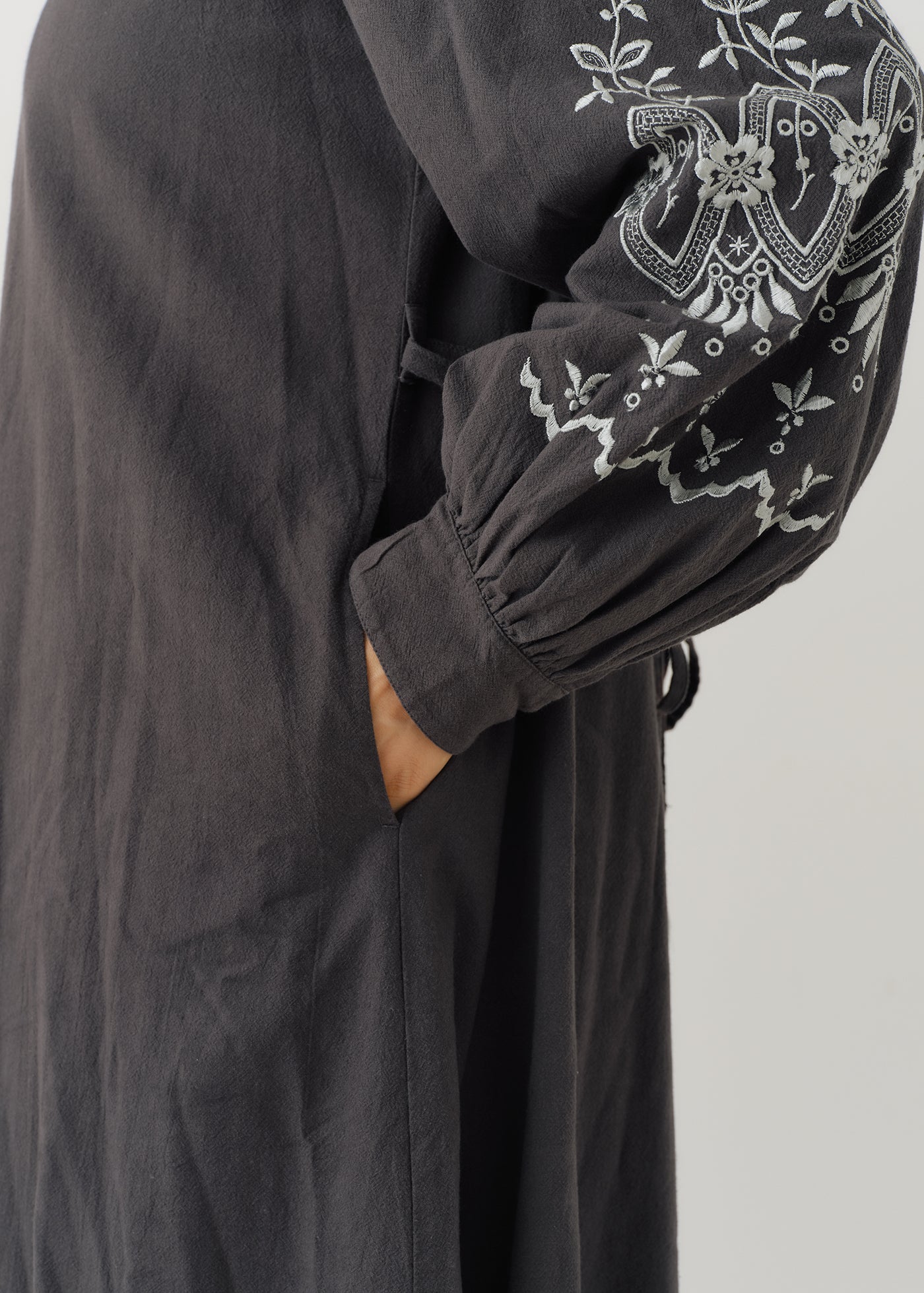 Crimp Cotton Anglaise Embroidery Dress