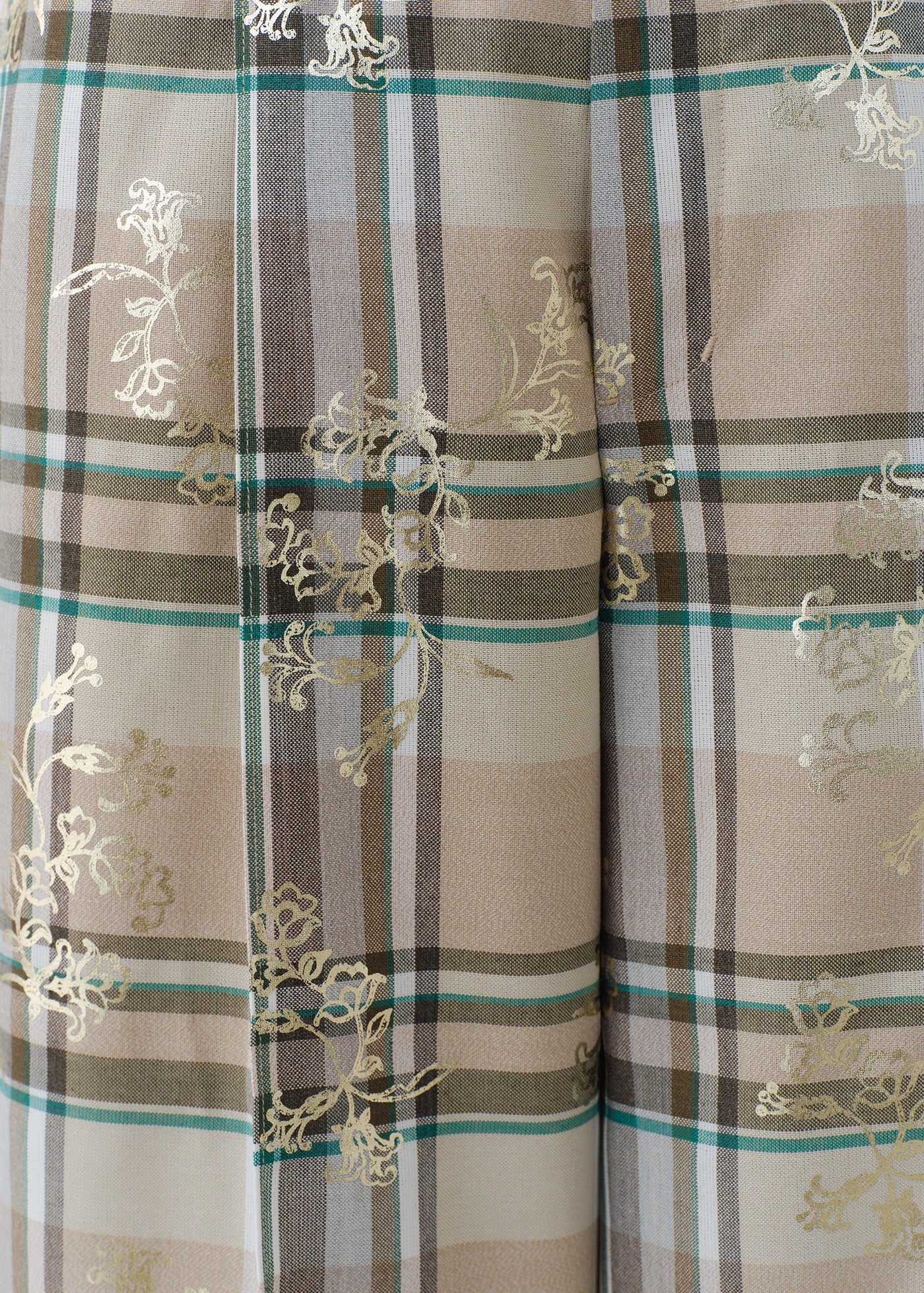 Check Foil Print Pants