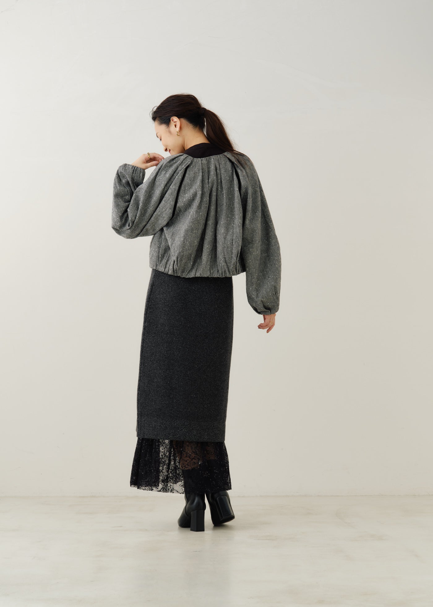 Wool Cashmere Lurex Knit Skirt | Pasand by ne Quittez pas | パサン