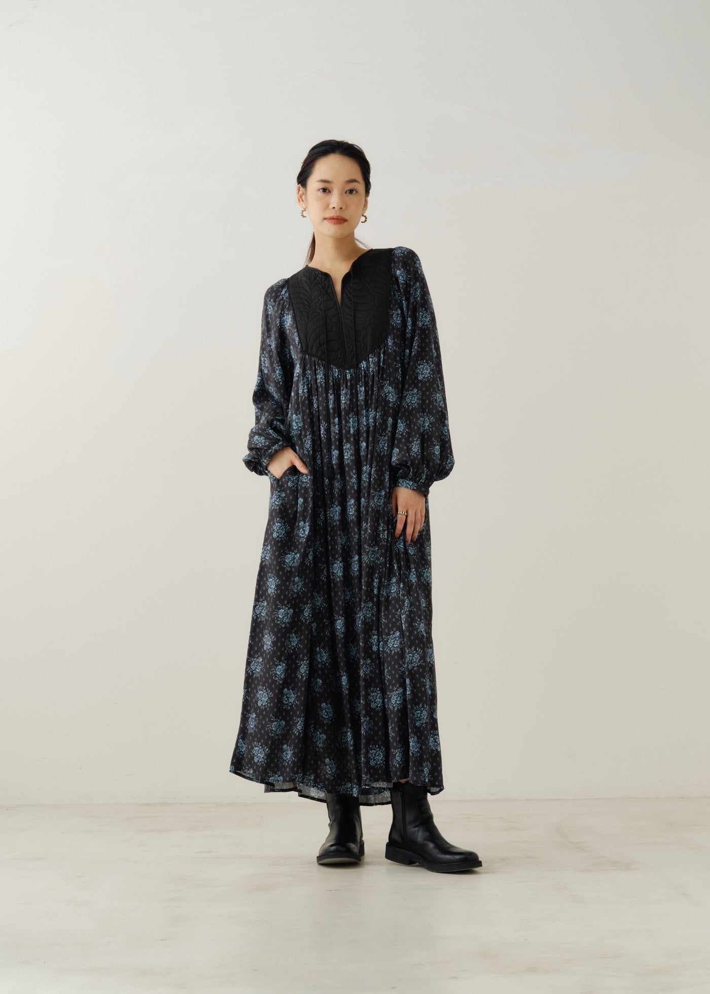 Shantoon Jacquard Poppy Print Yoke Dress | Pasand by ne