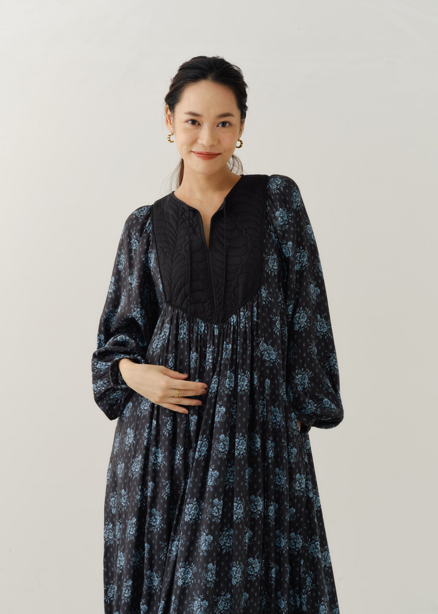 Shantoon Jacquard Poppy Print Yoke Dress | Pasand by ne