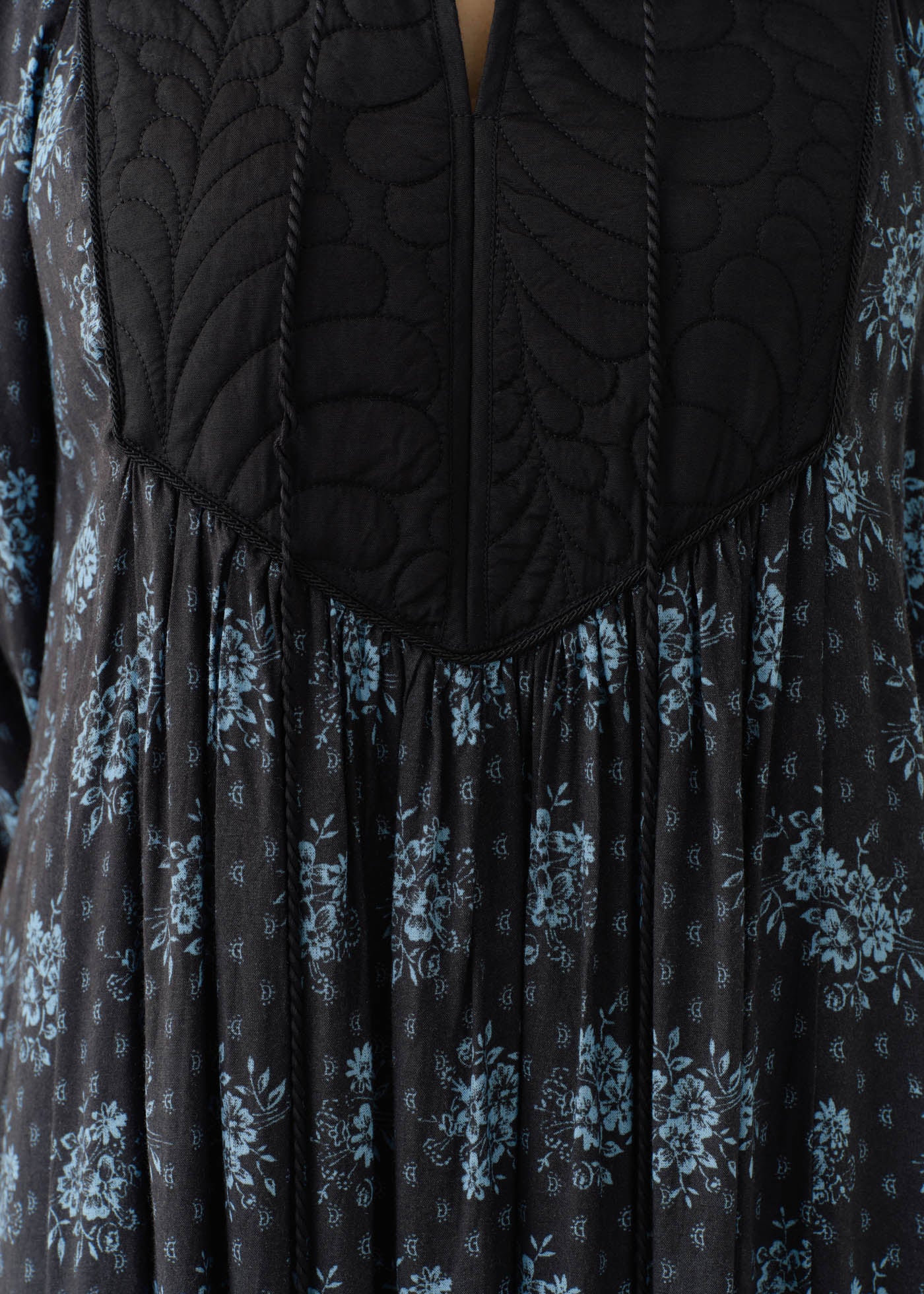 Shantoon Jacquard Poppy Print Yoke Dress