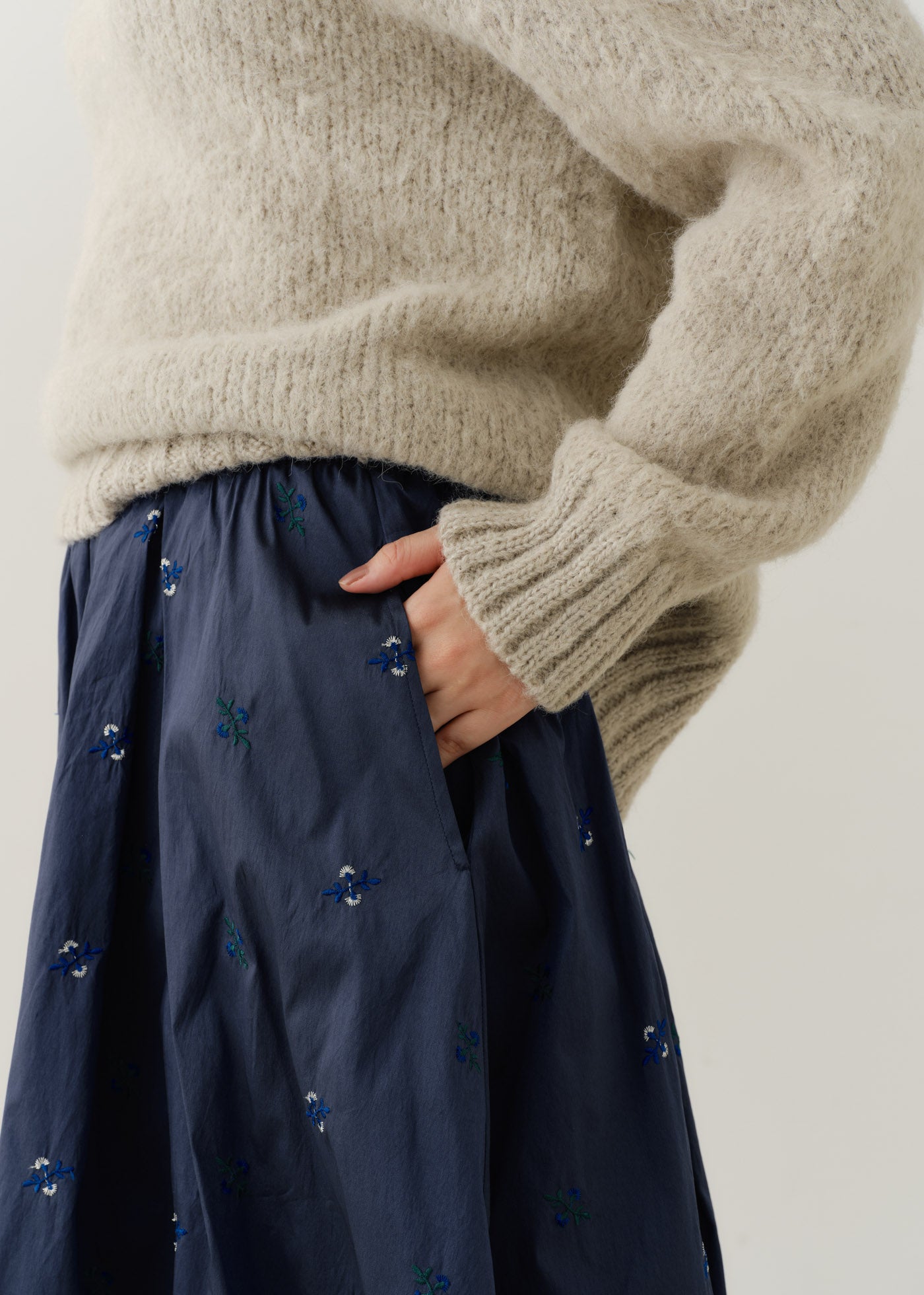 Poly Dupion Embroidery Tuck Gather Skirt | Pasand by ne Quittez