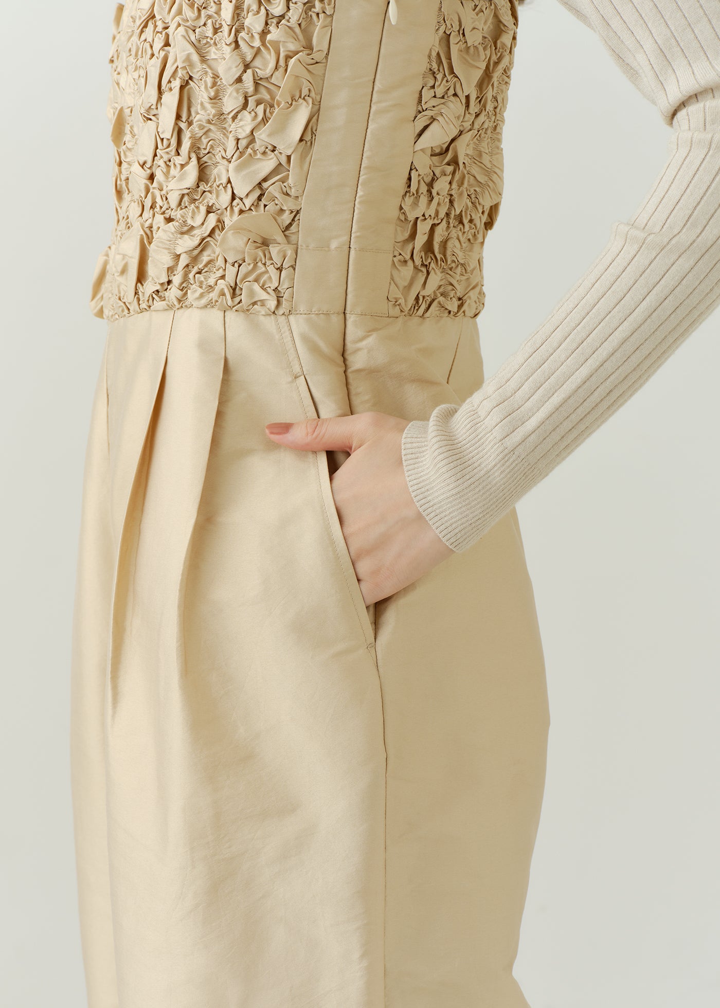 Poly Dupion Check Shirring All In One | Pasand by ne Quittez pas