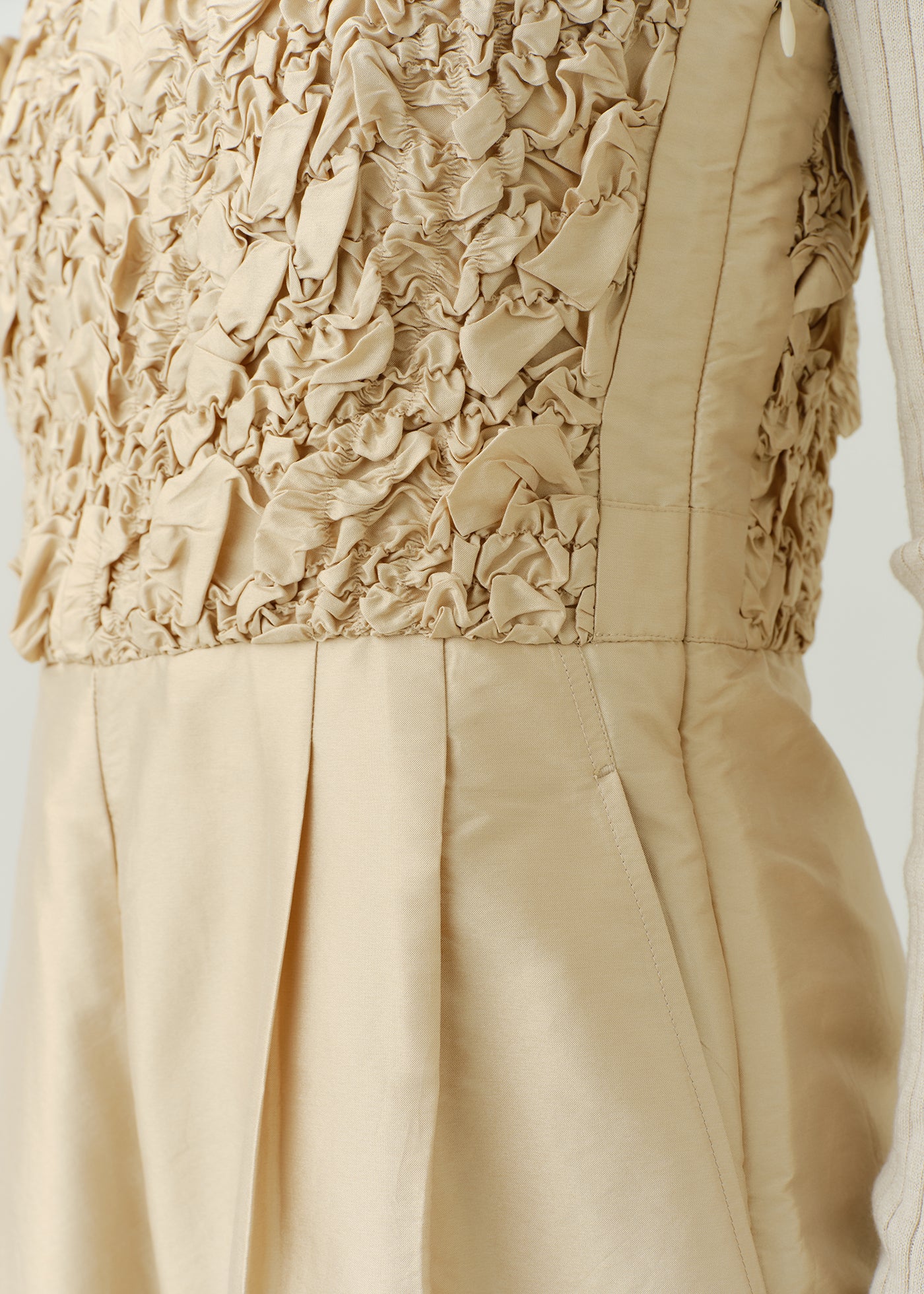 Poly Dupion Check Shirring All In One