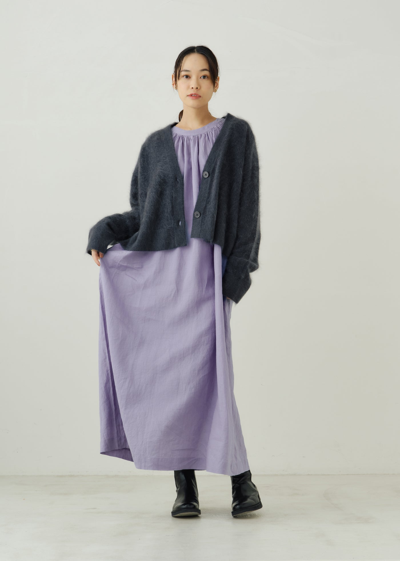 Ramie Smocking Lsv Dress | Pasand by ne Quittez pas | パサンドバイ