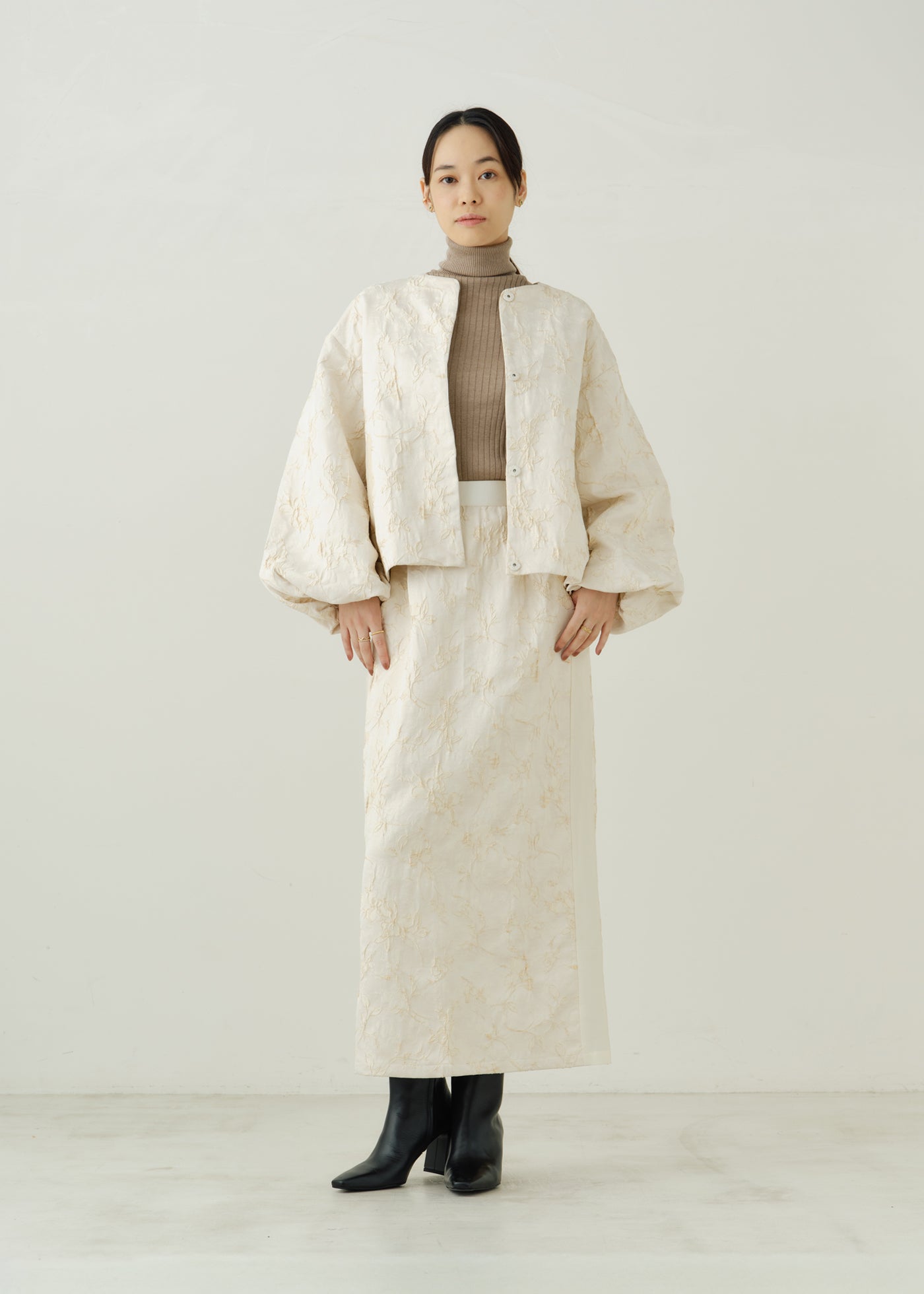 Flower Jacquard Skirt | Pasand by ne Quittez pas | パサンドバイ