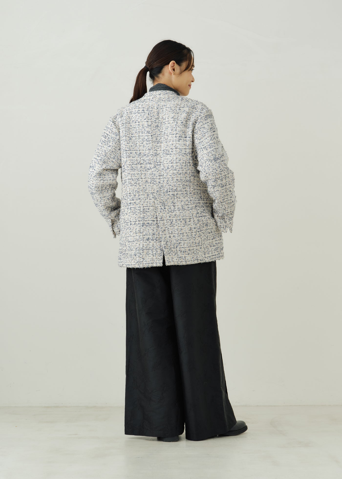 Boucle Tweed Patch Embroidery Jacket | Pasand by ne Quittez pas