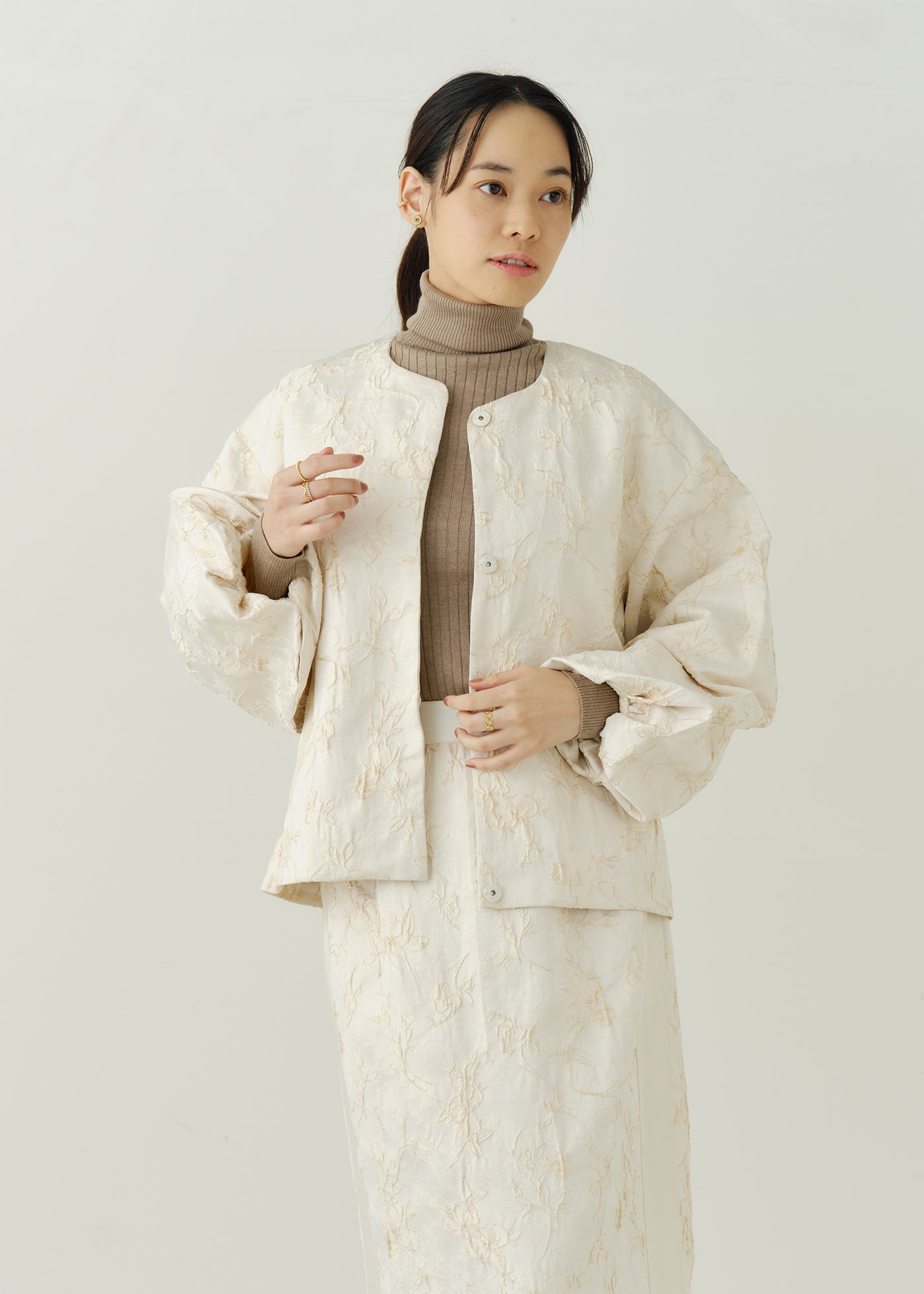 12/3 10時発売】Flower Jacquard Jacket | Pasand by ne Quittez pas