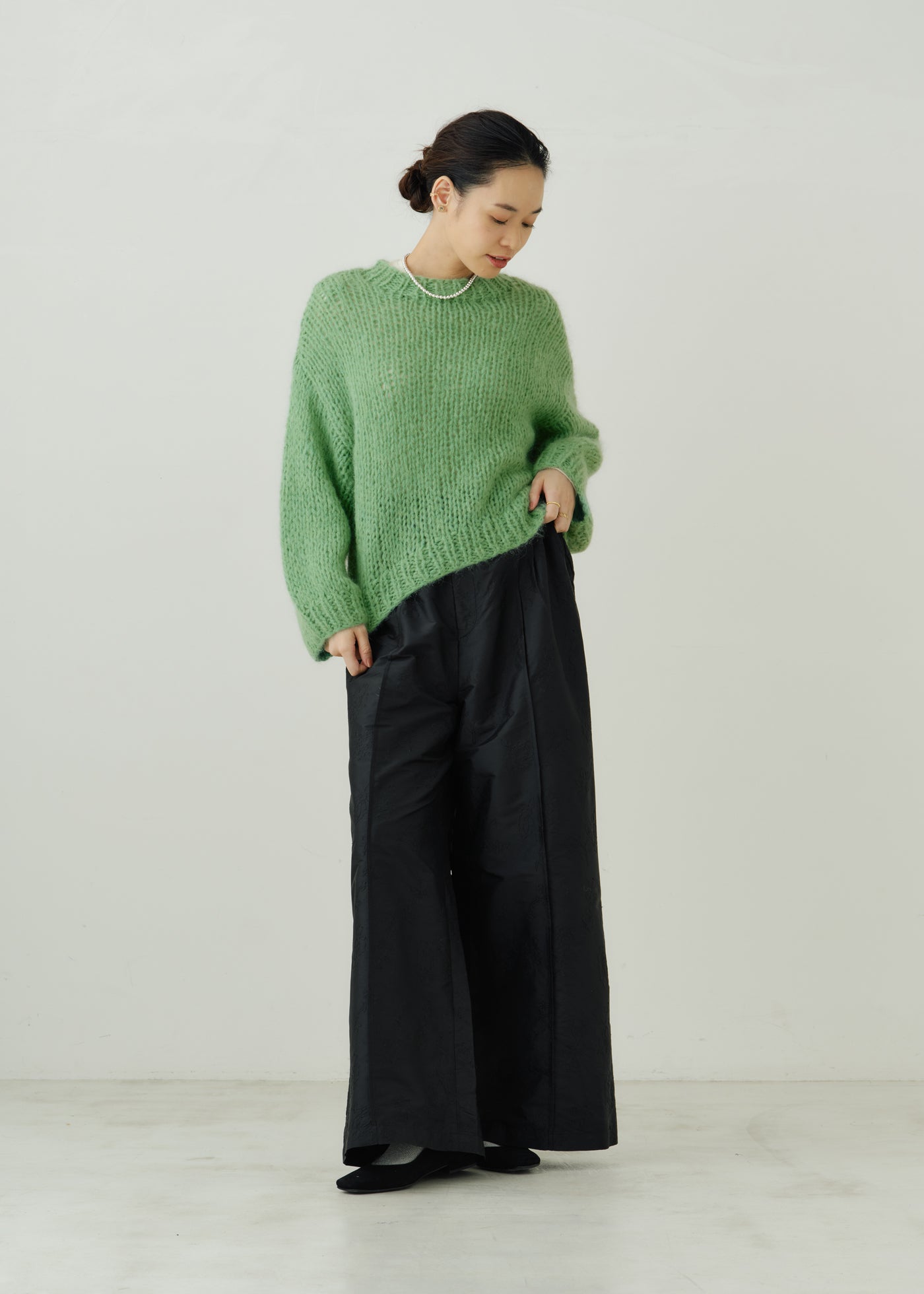Mohair Mix Hand Knit Pullover | Pasand by ne Quittez pas | パサン