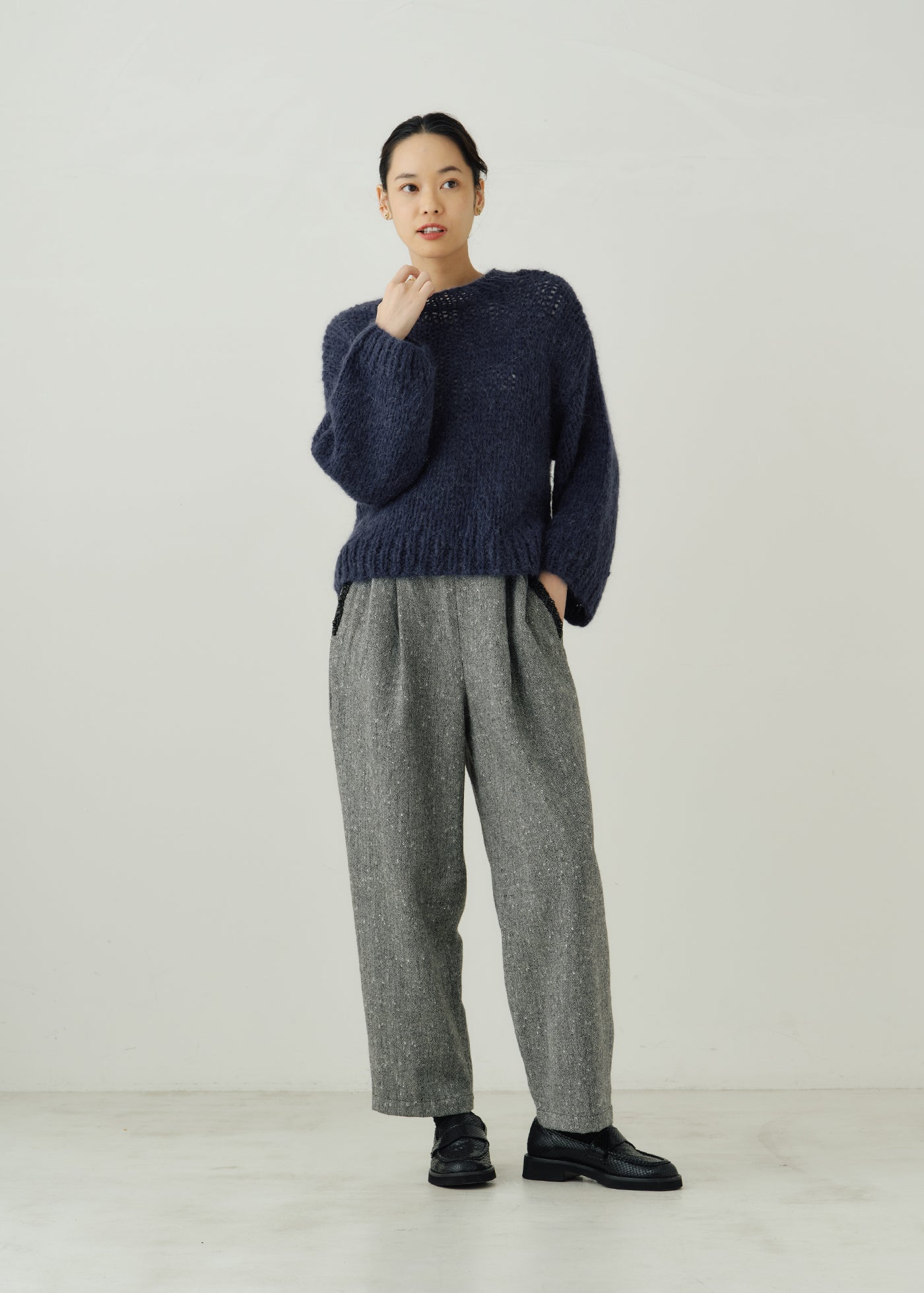 Mohair Mix Hand Knit Pullover | Pasand by ne Quittez pas | パサン