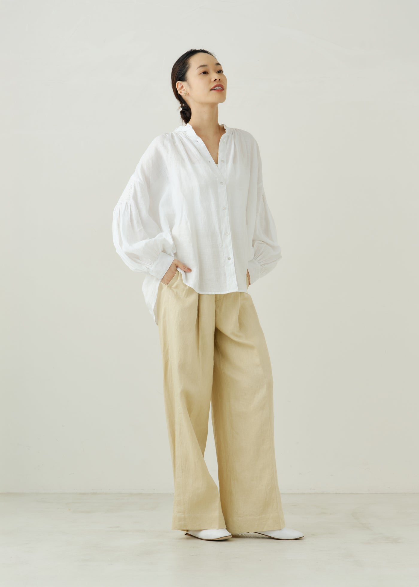 Linen Twill Wide Pants | Pasand by ne Quittez pas | パサンドバイ