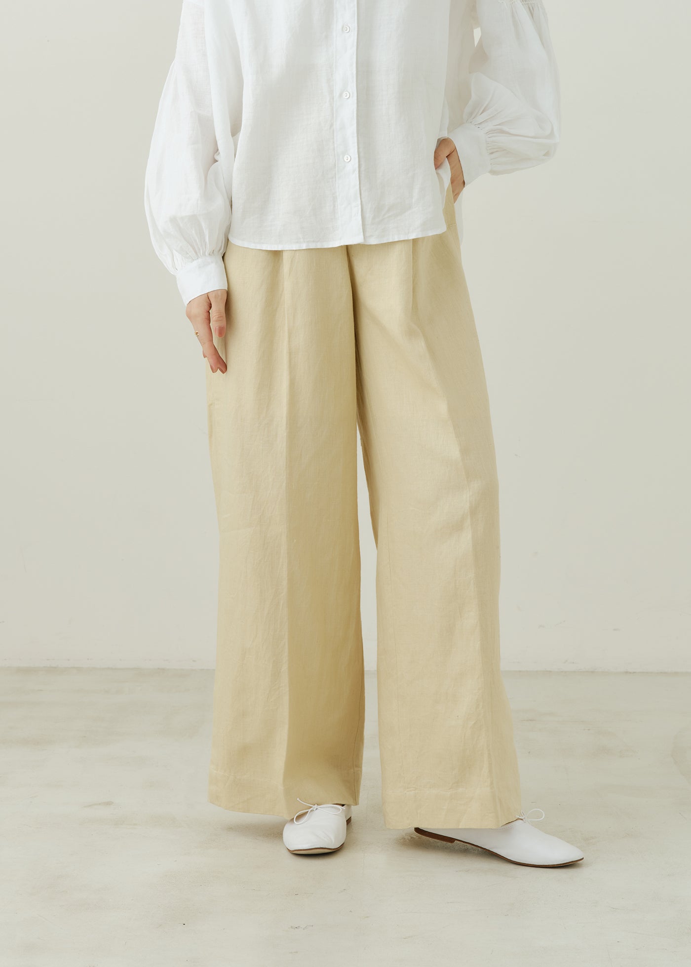 Linen Twill Wide Pants | Pasand by ne Quittez pas | パサンドバイ