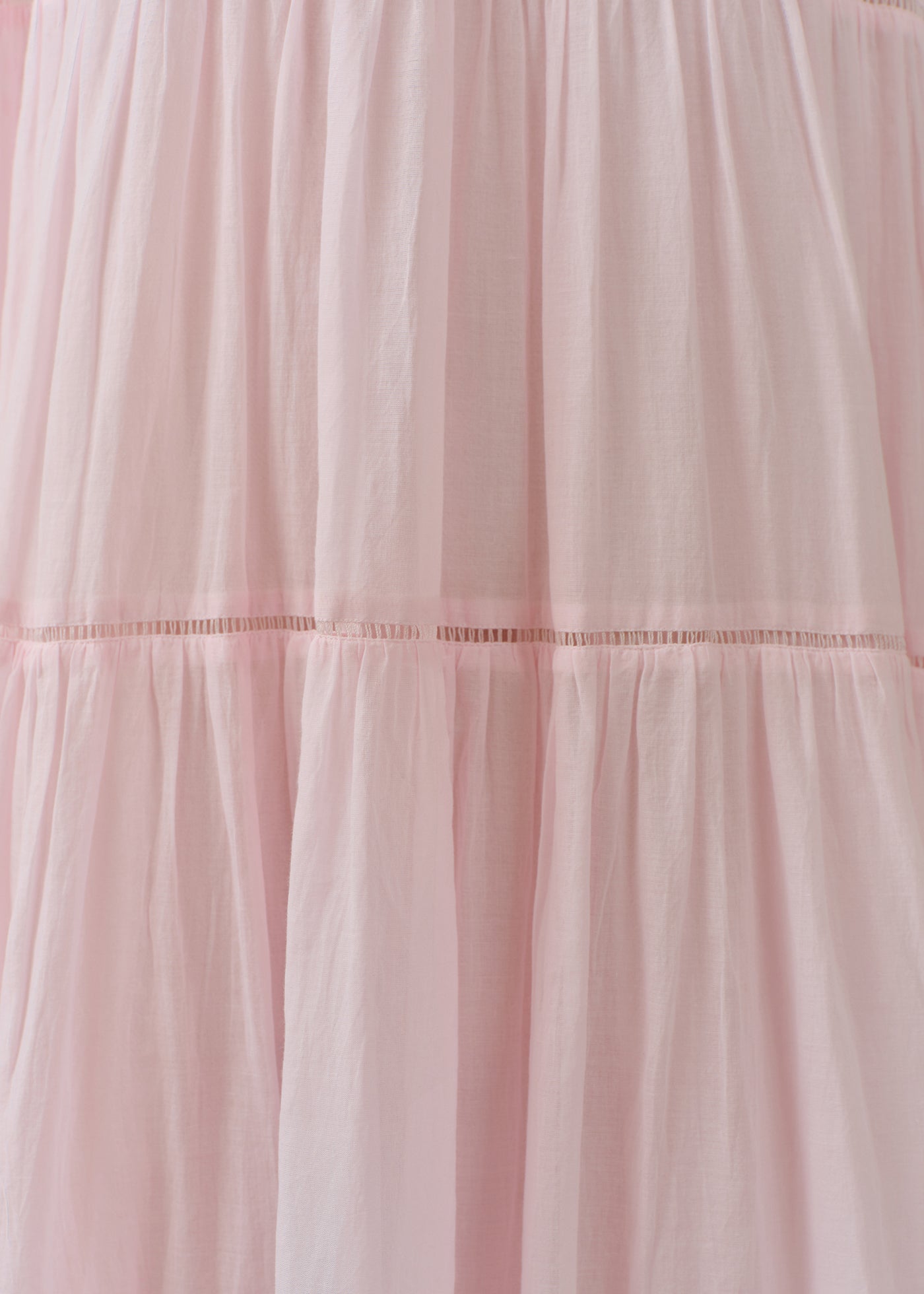 Cotton Voile Tiered Maxi Dress
