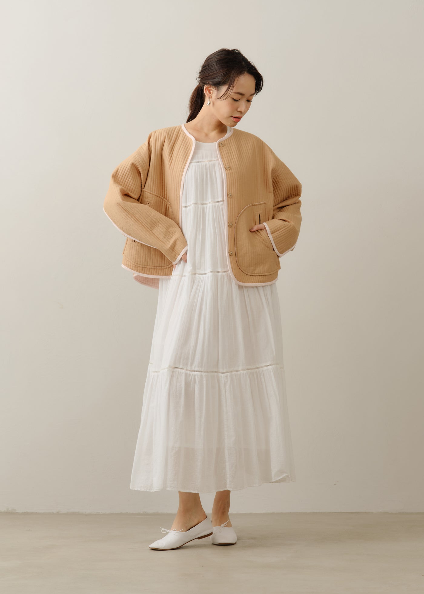 Cotton Voile Tiered Maxi Dress | Pasand by ne Quittez pas | パサン