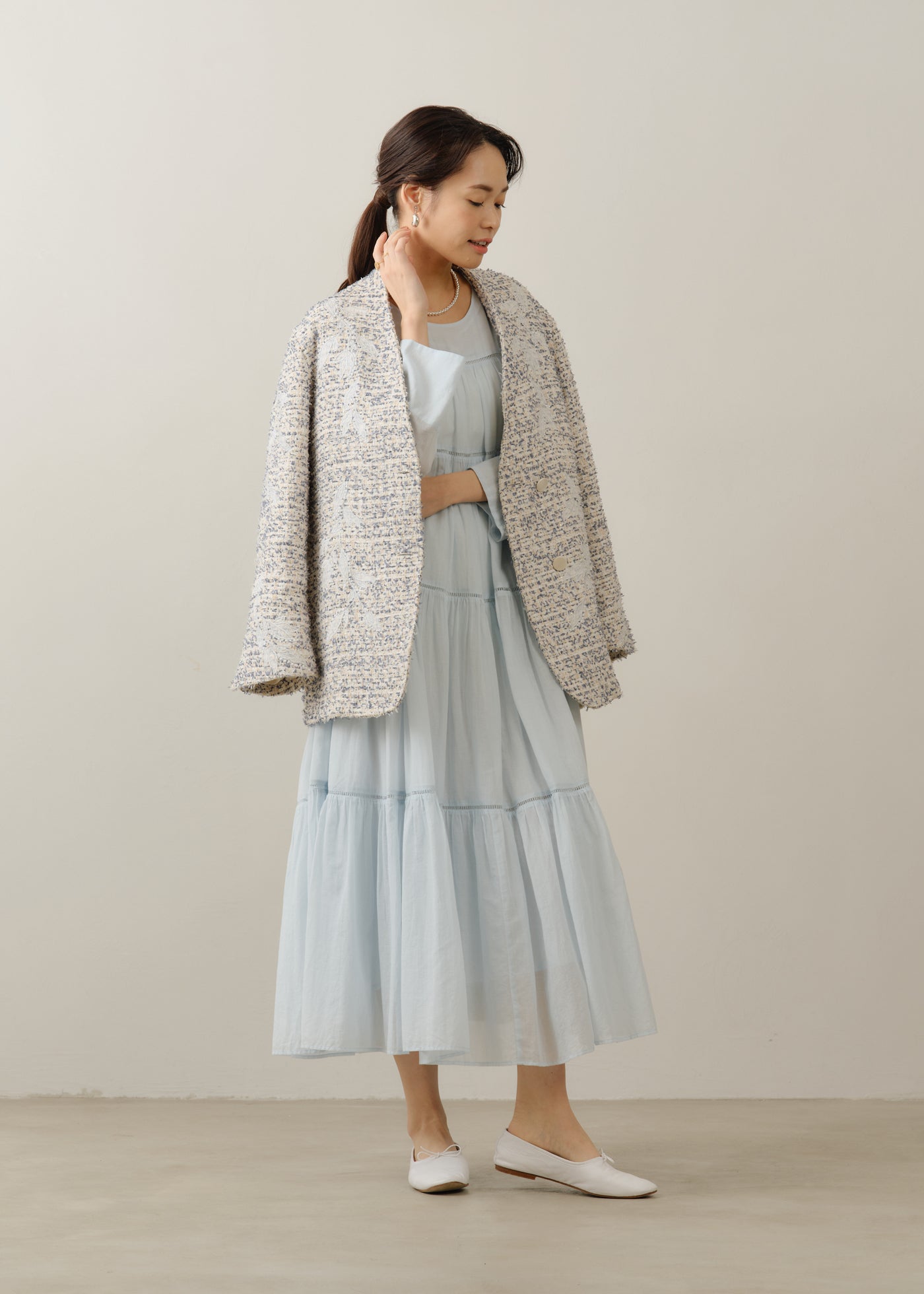 Cotton Voile Tiered Maxi Dress | Pasand by ne Quittez pas | パサン