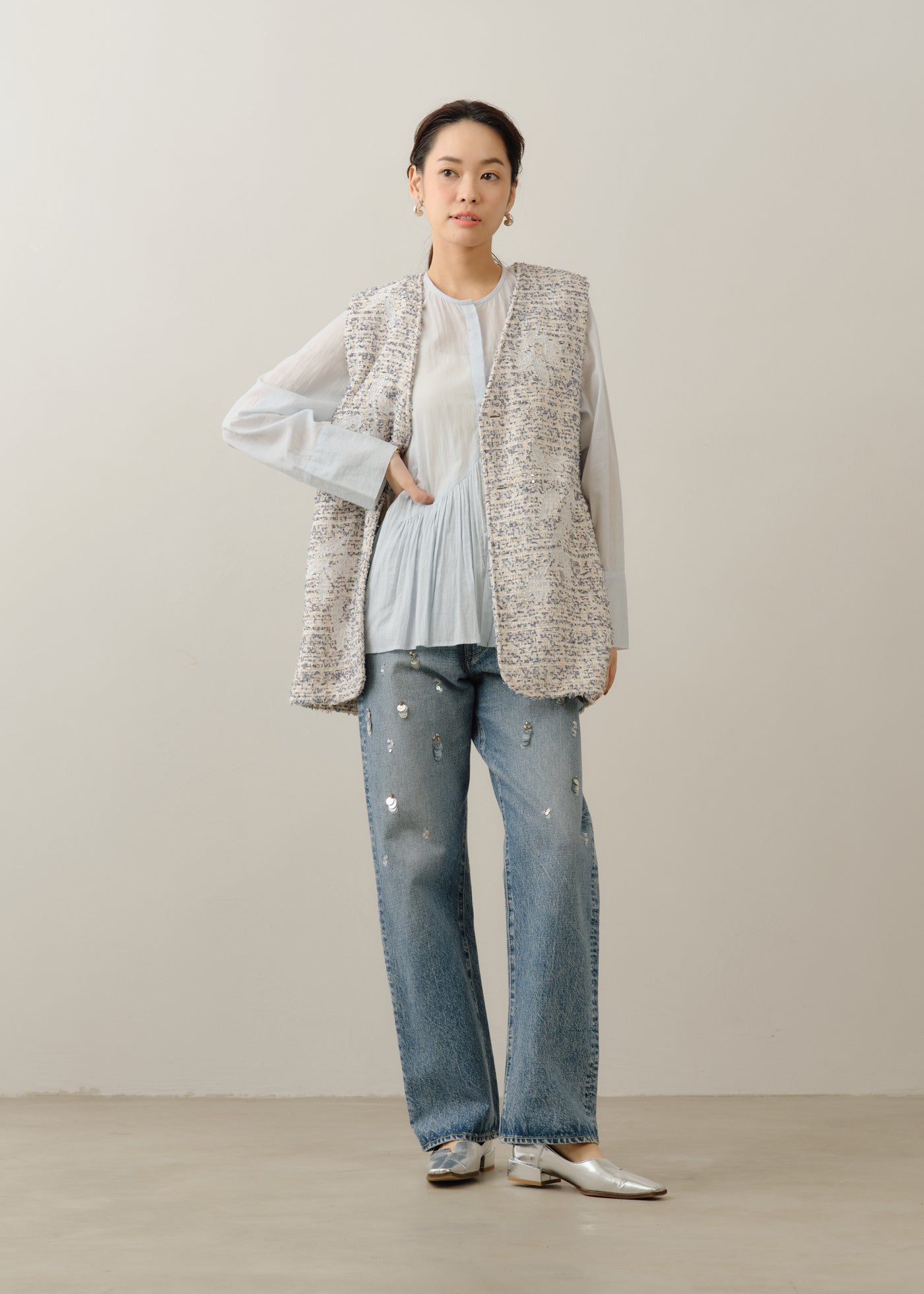 Cotton Voile Slant Panel Blouse | Pasand by ne Quittez pas