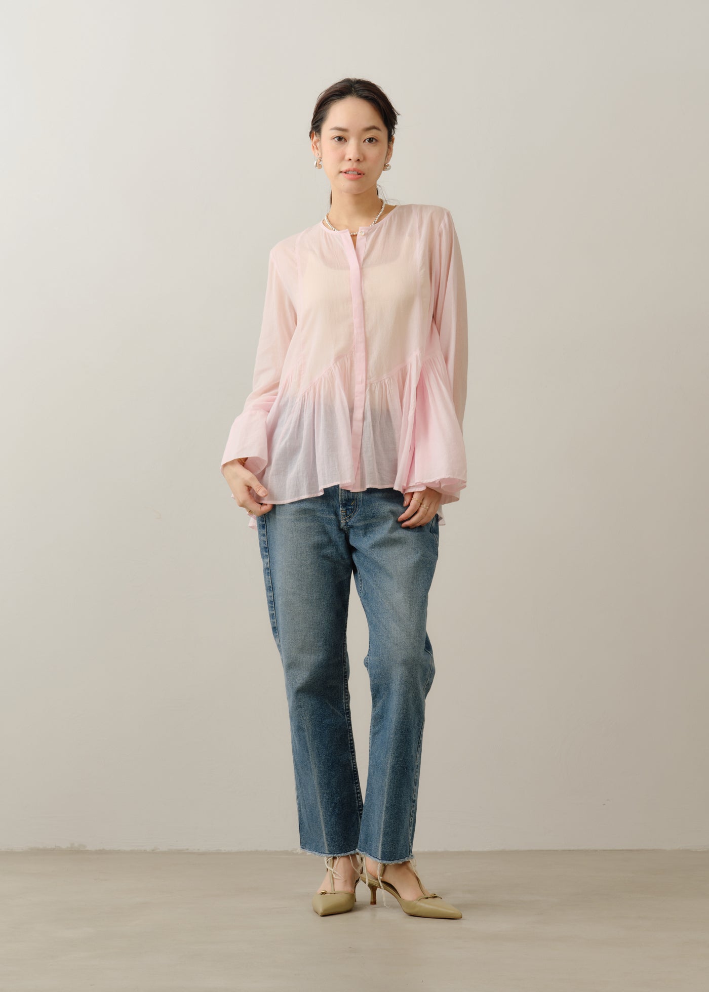 Cotton Voile Slant Panel Blouse | Pasand by ne Quittez pas