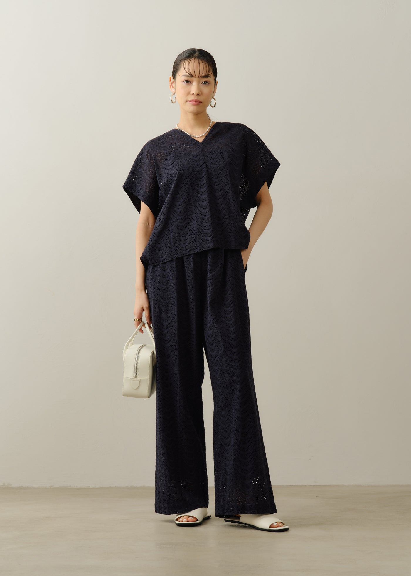 Cotton Voile Neem Cifre Embroidery Pants | Pasand by ne Quittez