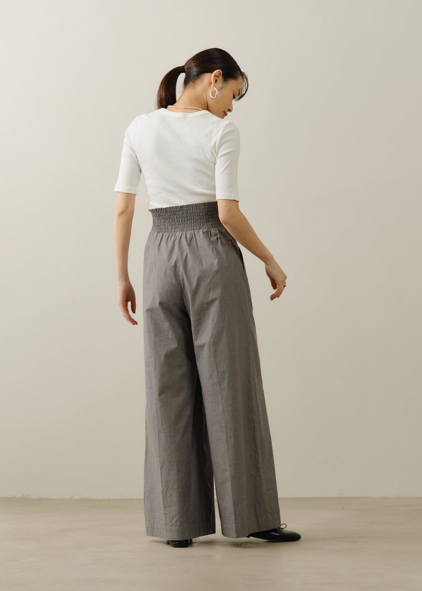 Cotton Wave Tuck Pants | Pasand by ne Quittez pas | パサンドバイ