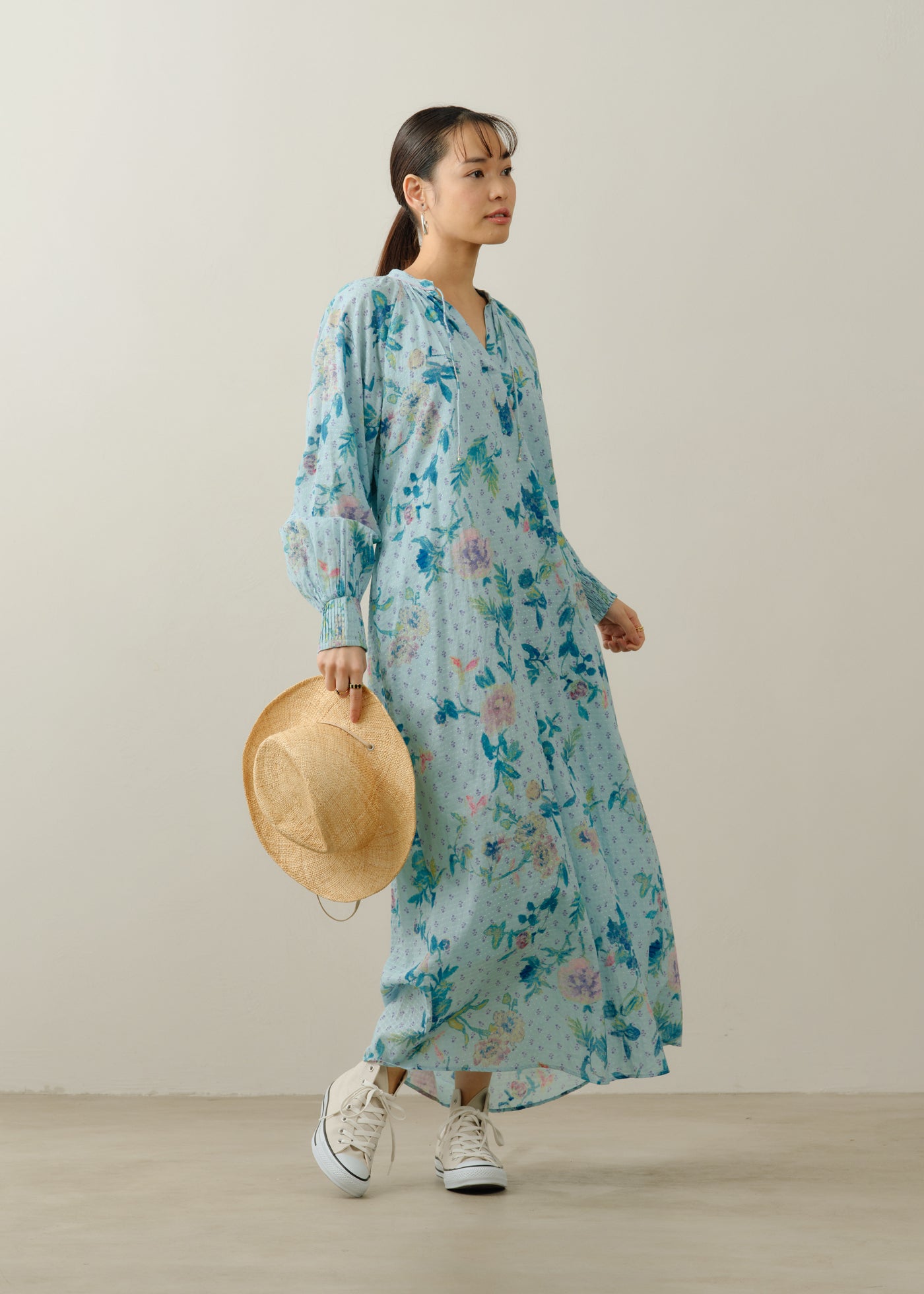 Dot Dobby Bouquet Long Sleeve Dress | Pasand by ne Quittez pas