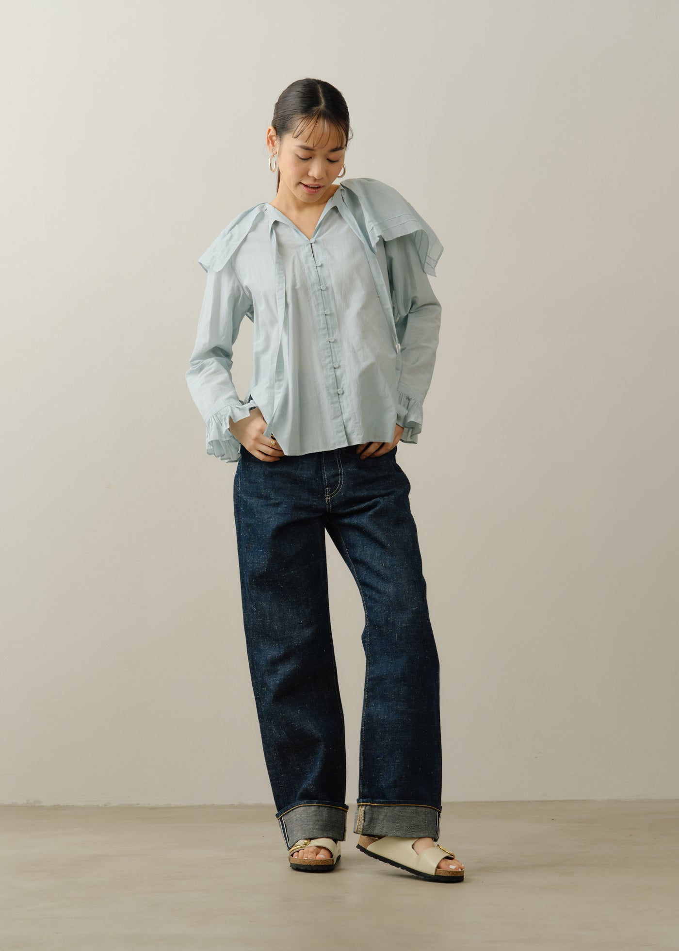 Cotton Silk Flare Collar Blouse | Pasand by ne Quittez pas