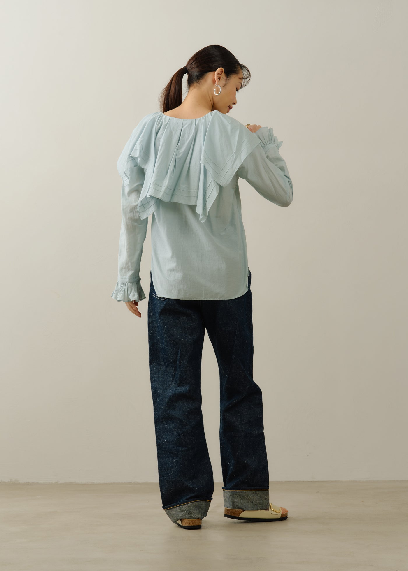 Cotton Silk Flare Collar Blouse | Pasand by ne Quittez pas