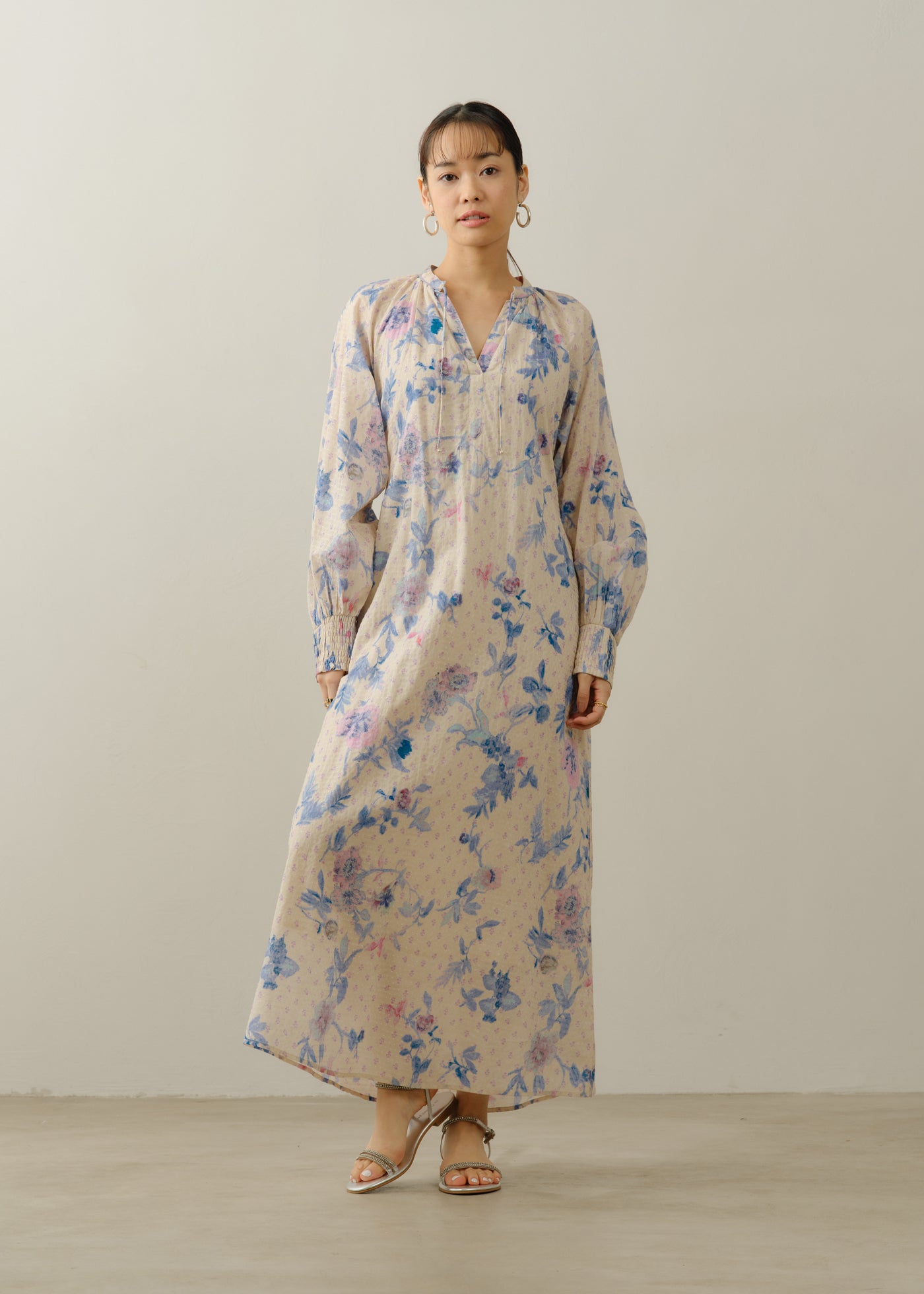 Dot Dobby Bouquet Long Sleeve Dress | Pasand by ne Quittez pas