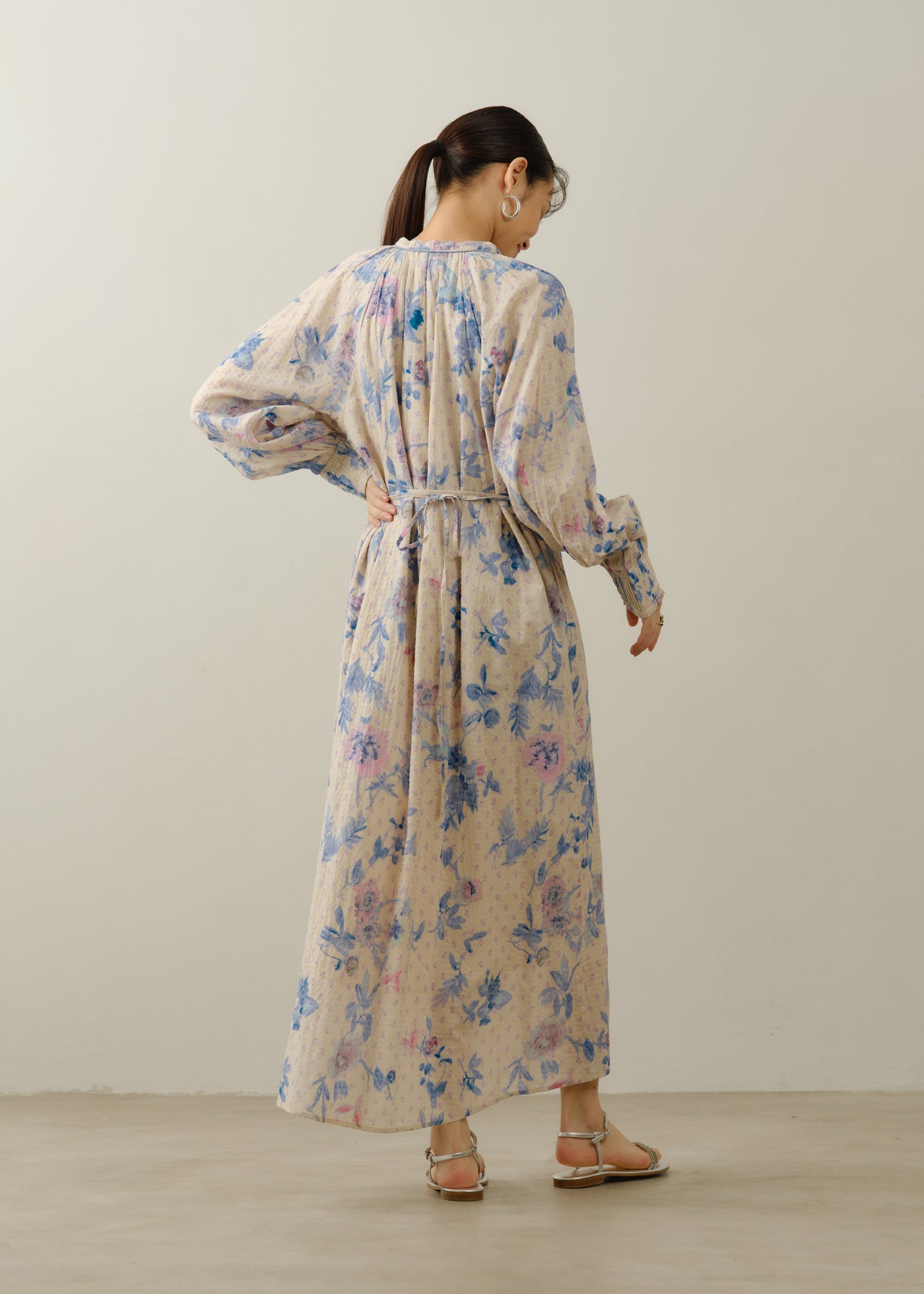 Dot Dobby Bouquet Long Sleeve Dress | Pasand by ne Quittez pas