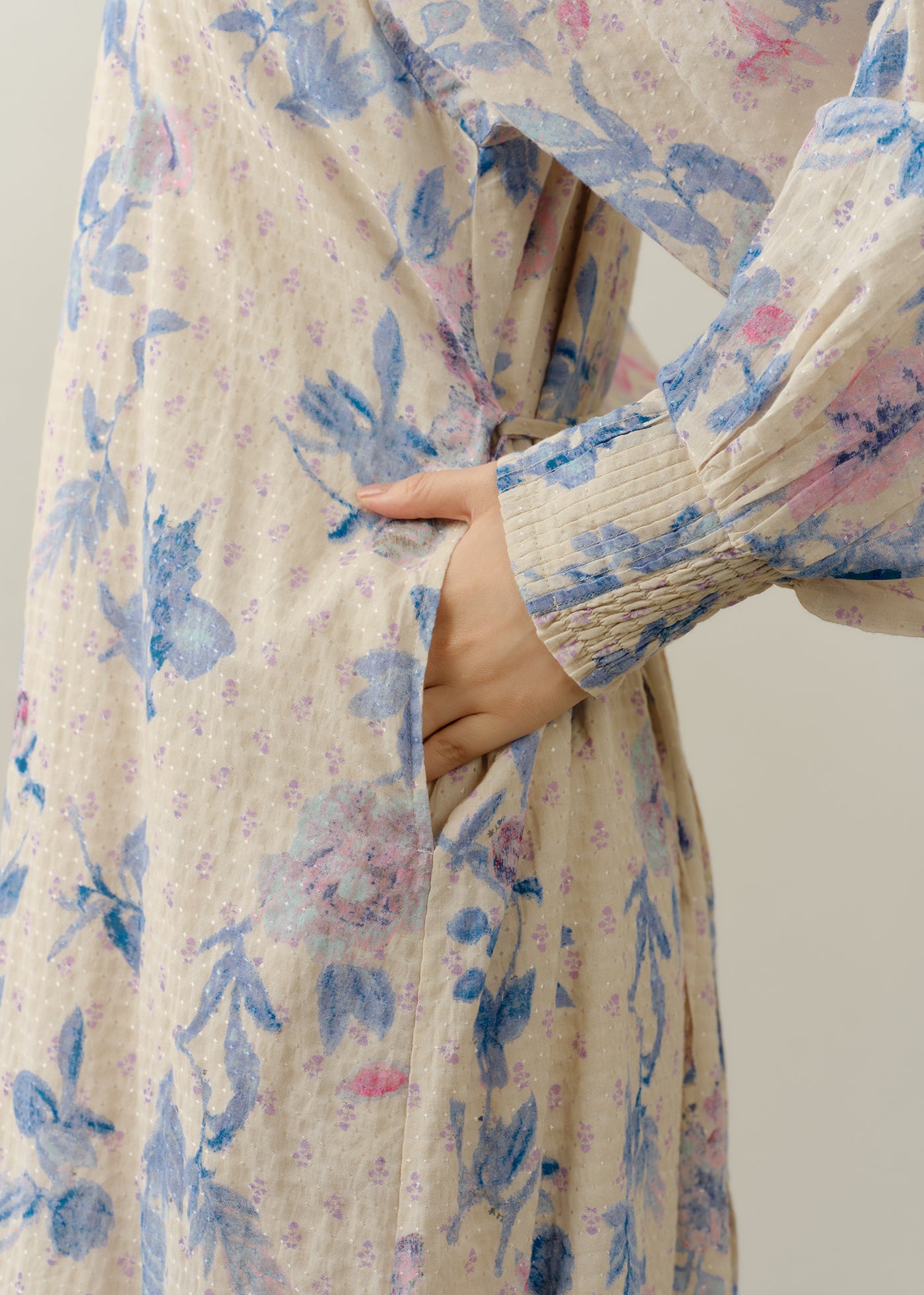 Dot Dobby Bouquet Long Sleeve Dress | Pasand by ne Quittez pas