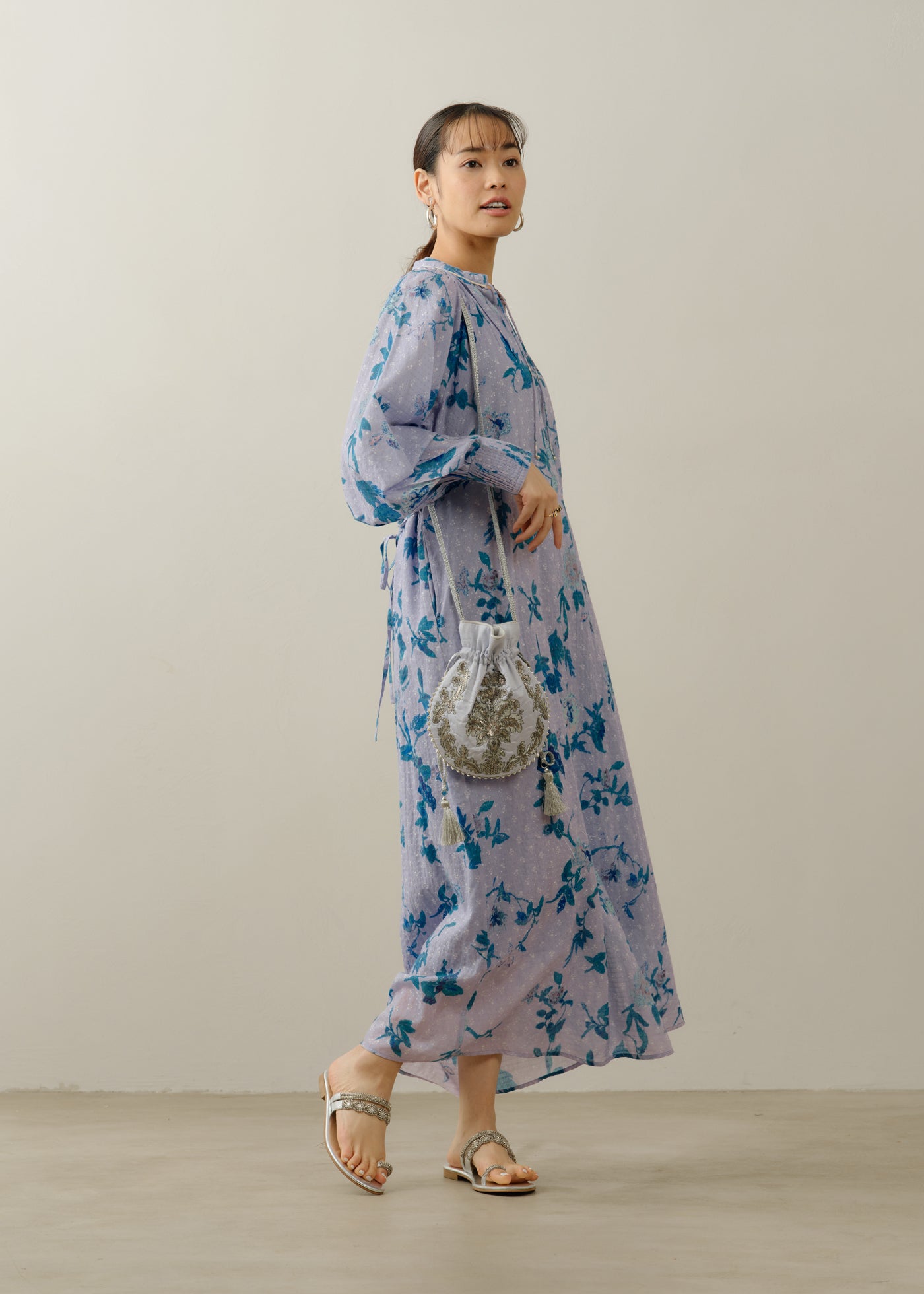 Dot Dobby Bouquet Long Sleeve Dress | Pasand by ne Quittez pas