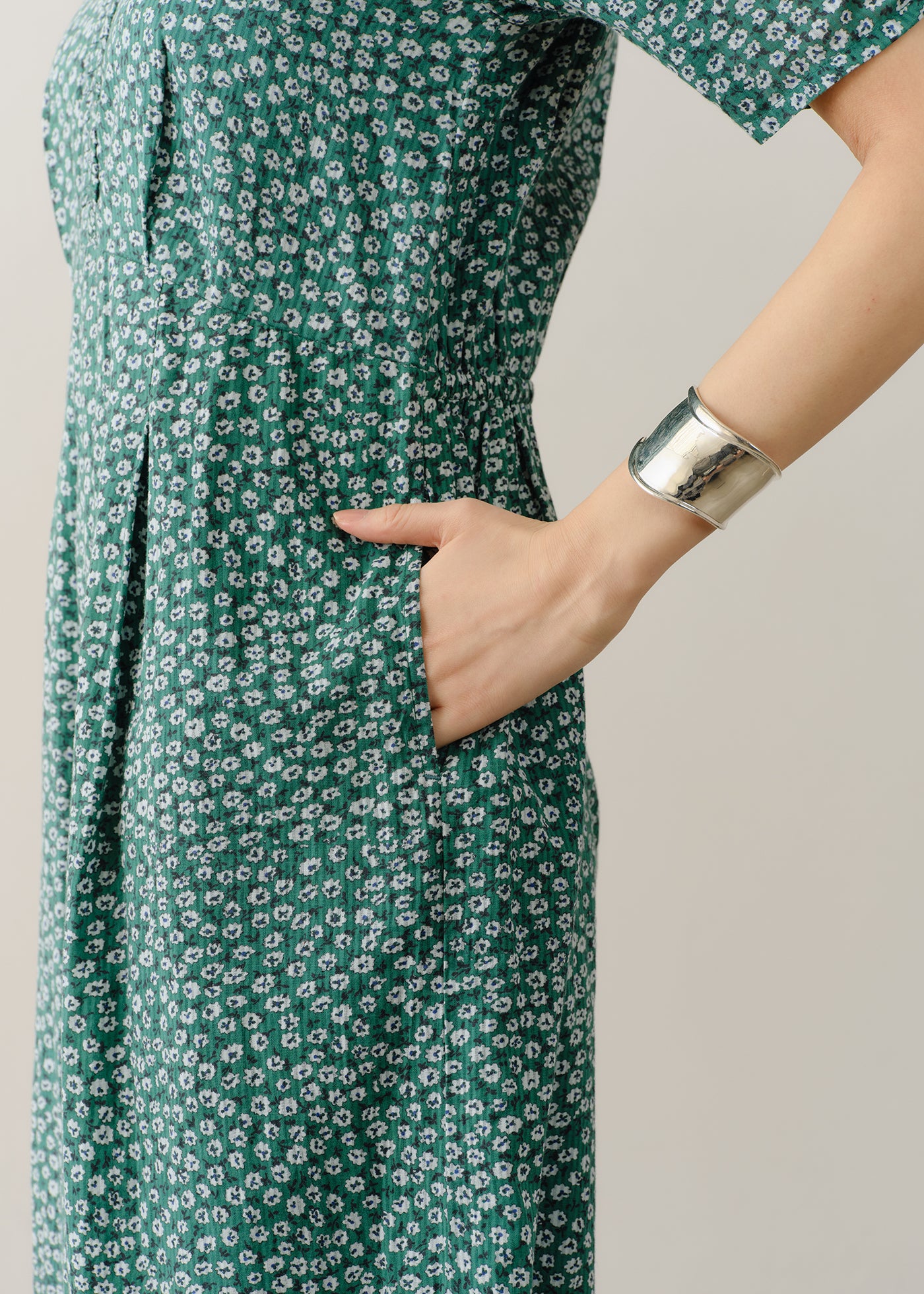 【6月上旬お届け予定】Cotton Dobby Stripe Flower Print All In One