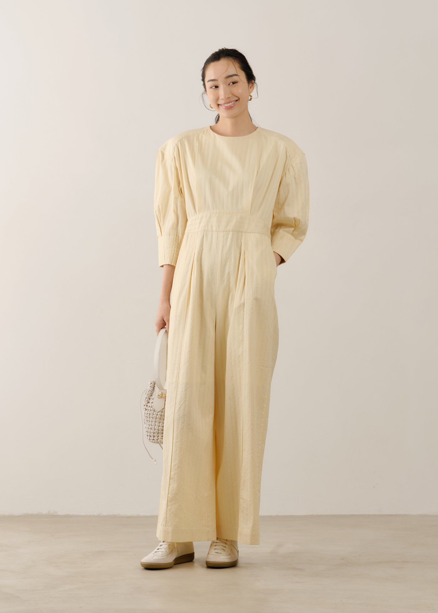 超美品　ヌキテパ　コットン　ストライプ　オールインワン　佐藤佳菜子　刺繍なし 2／12着目】ヌキテパ×佐藤佳菜子さんのコラボオールインワン購入！ | LEE