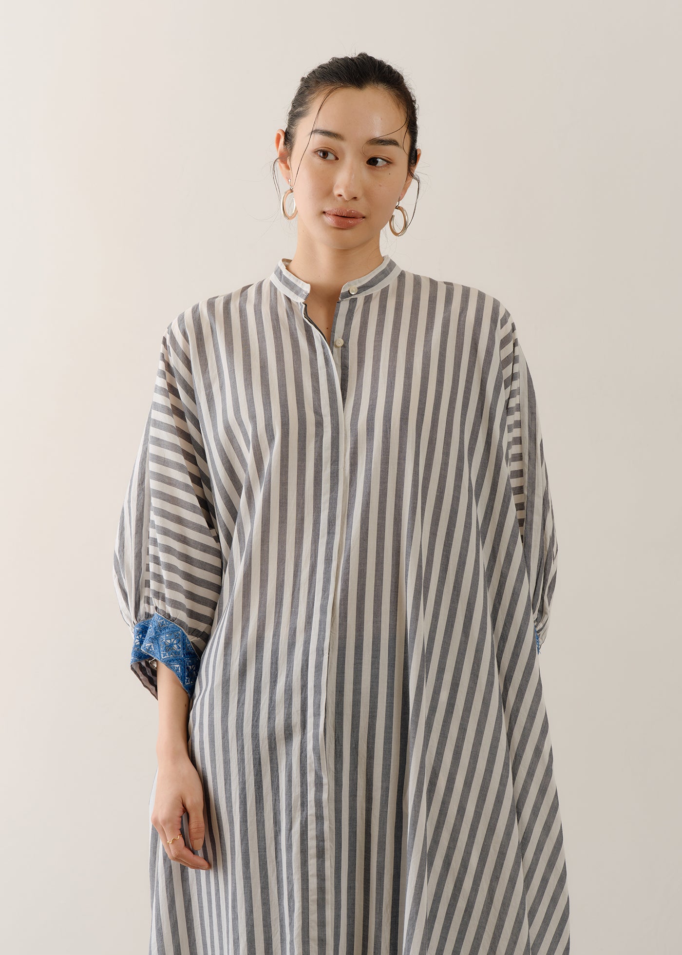 オンラインストア限定】 Poplin Stripe Shirts Dress | Pasand by ne
